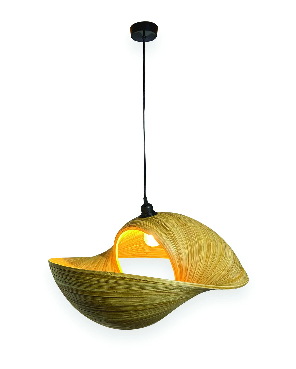 WOODEN DOUBLE SEA SHELL LAMPSHDE 60CM