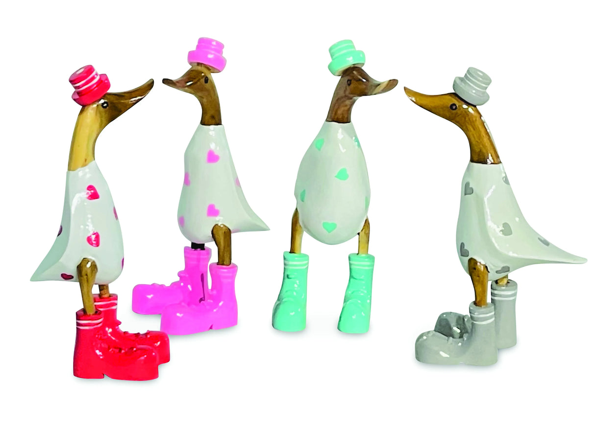 DUCK WITH HEART PRINT 28CM (RANDOM COLOURS)