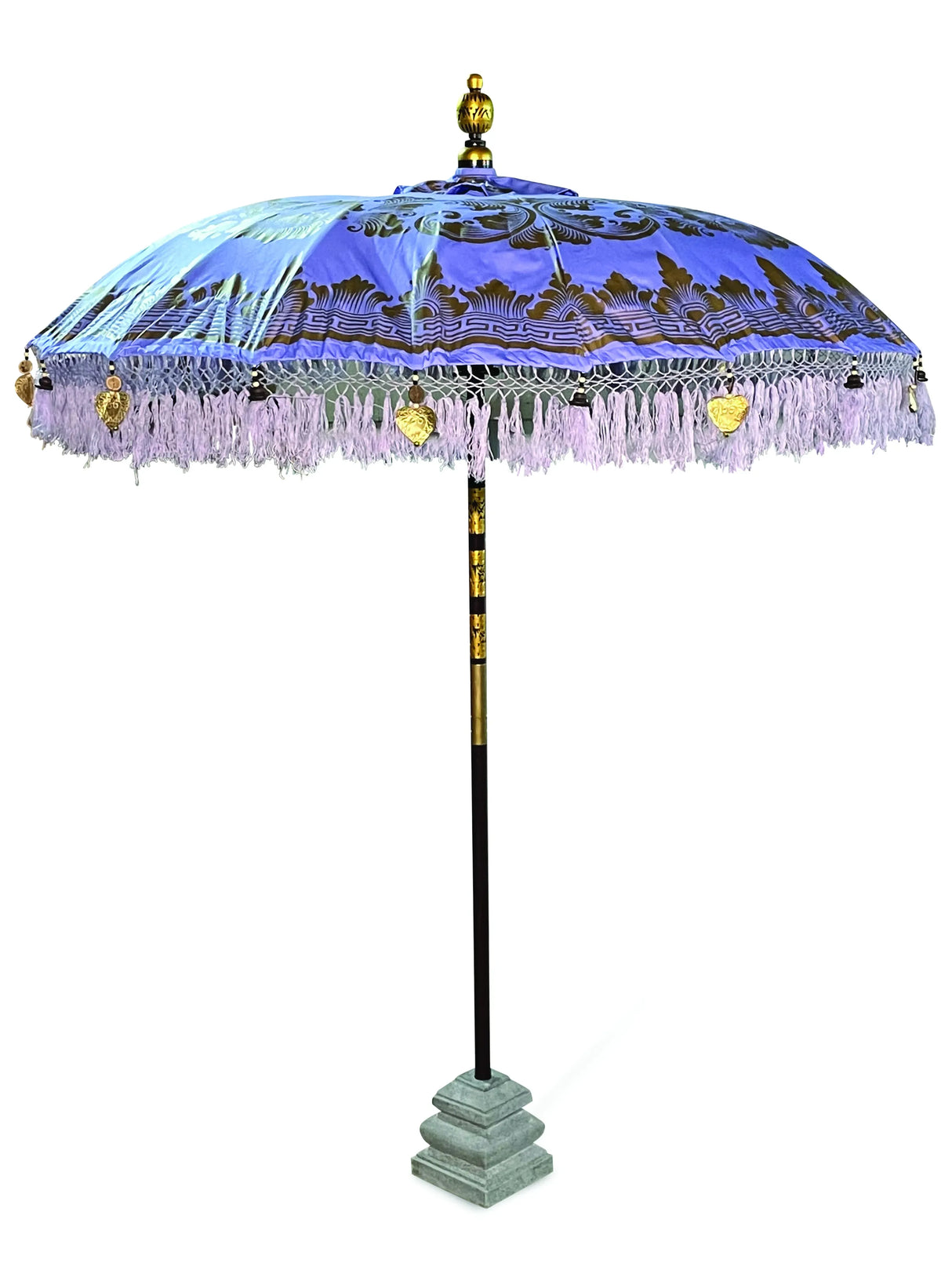 BALI SUN PARASOL LILAC AND GOLD 2M (WITH POLE JOINT)