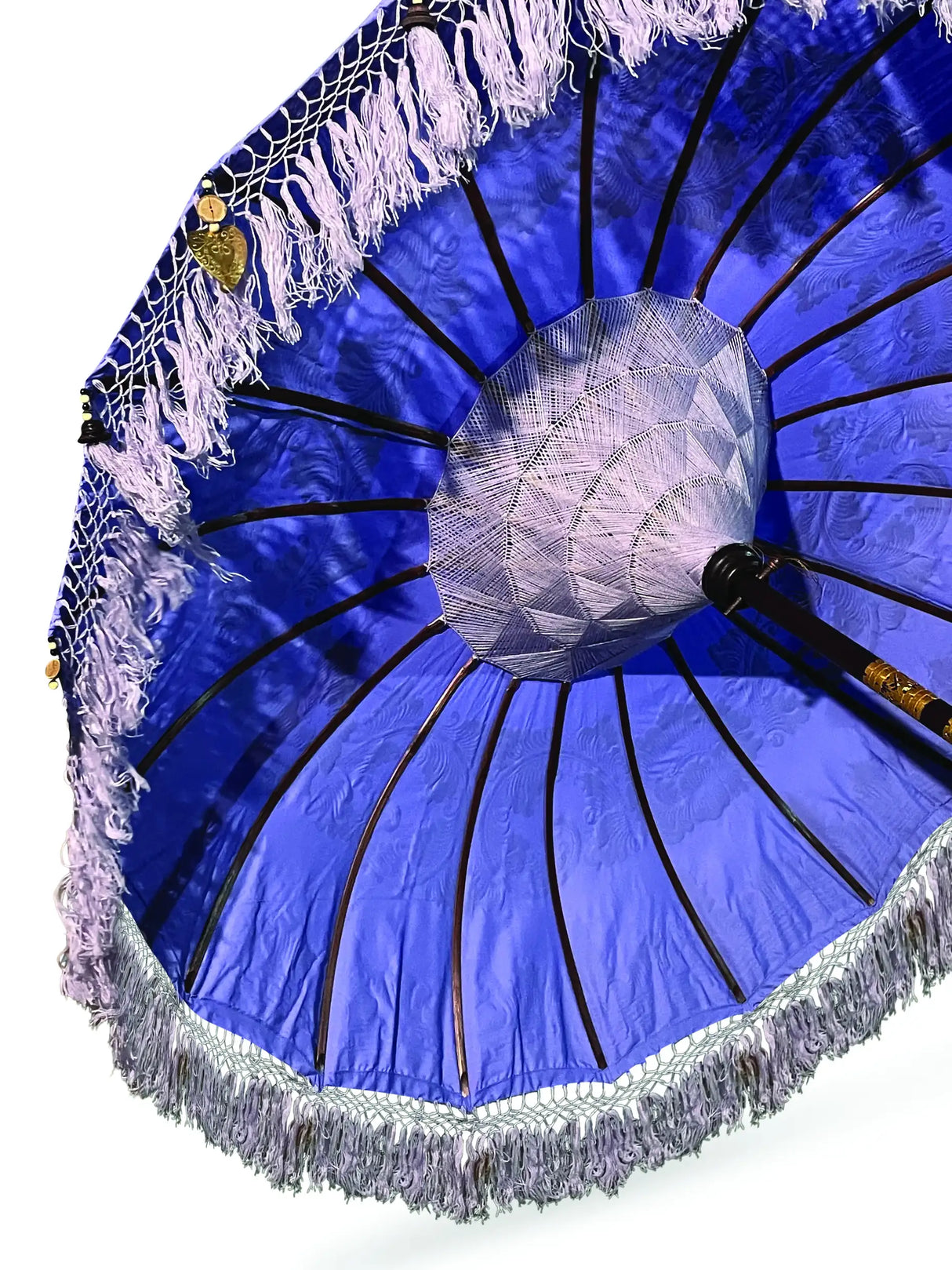 BALI SUN PARASOL LILAC AND GOLD 2M (WITH POLE JOINT)