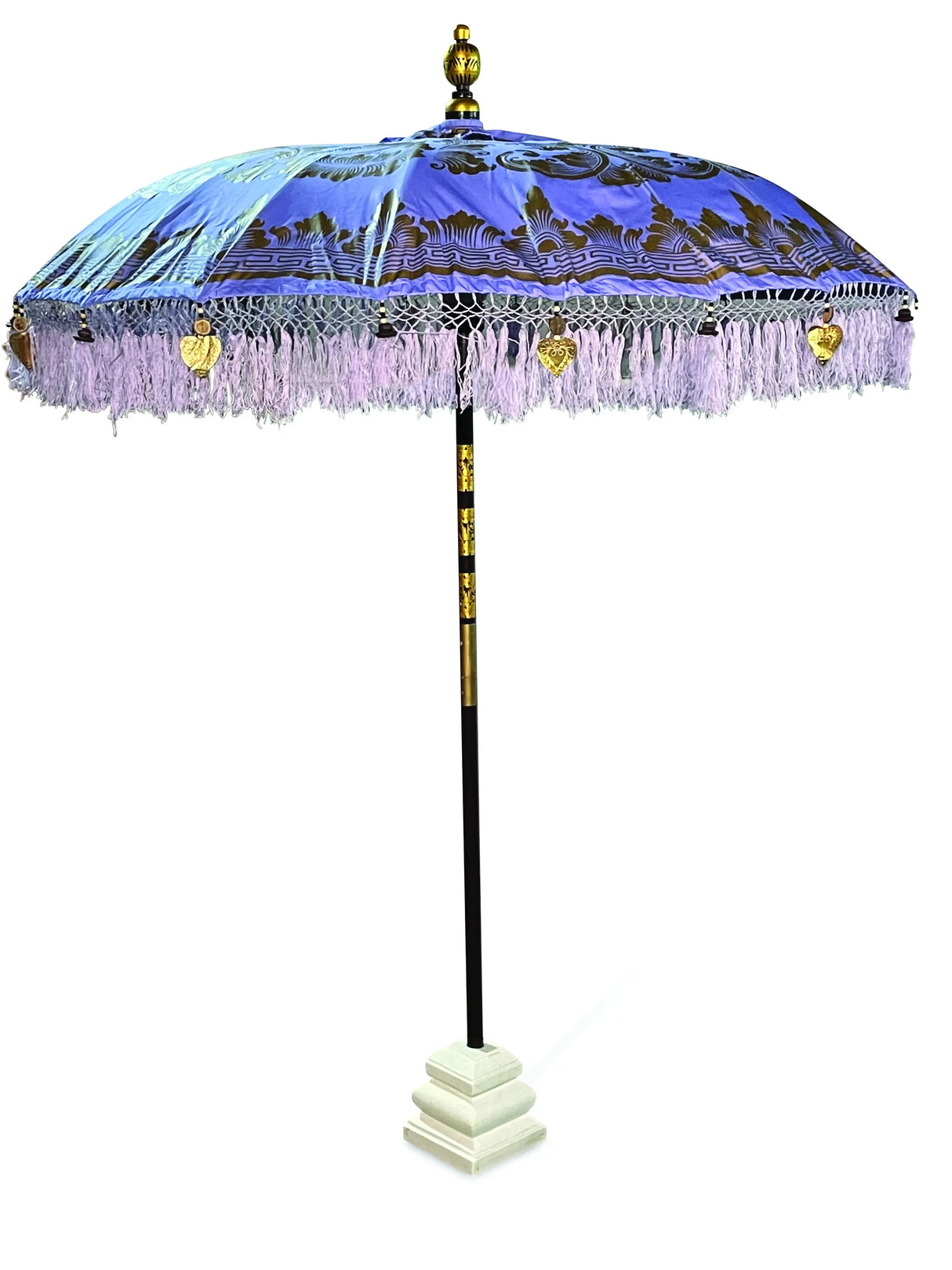 BALI SUN PARASOL LILAC AND GOLD 2M (WITH POLE JOINT)
