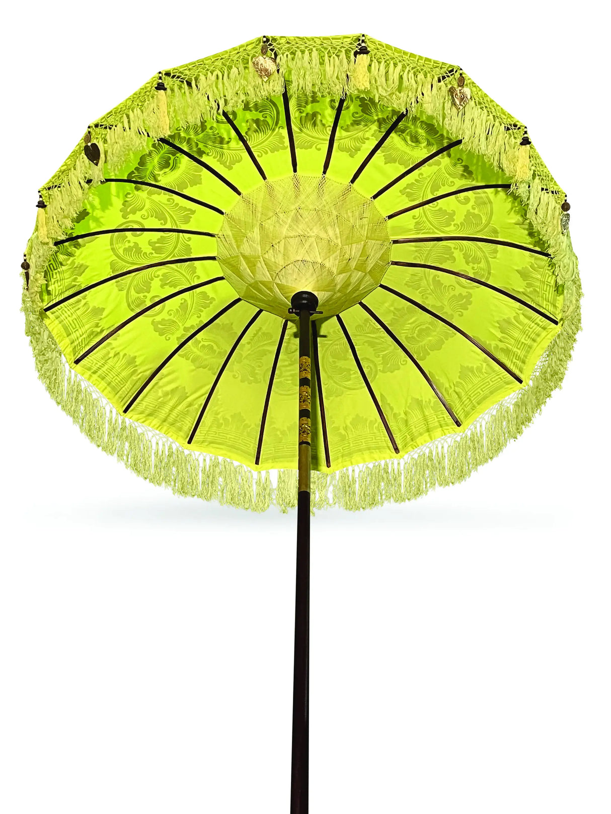 BALI SUN PARASOL YELLOW AND GOLD 2M (WITH POLE JOINT)