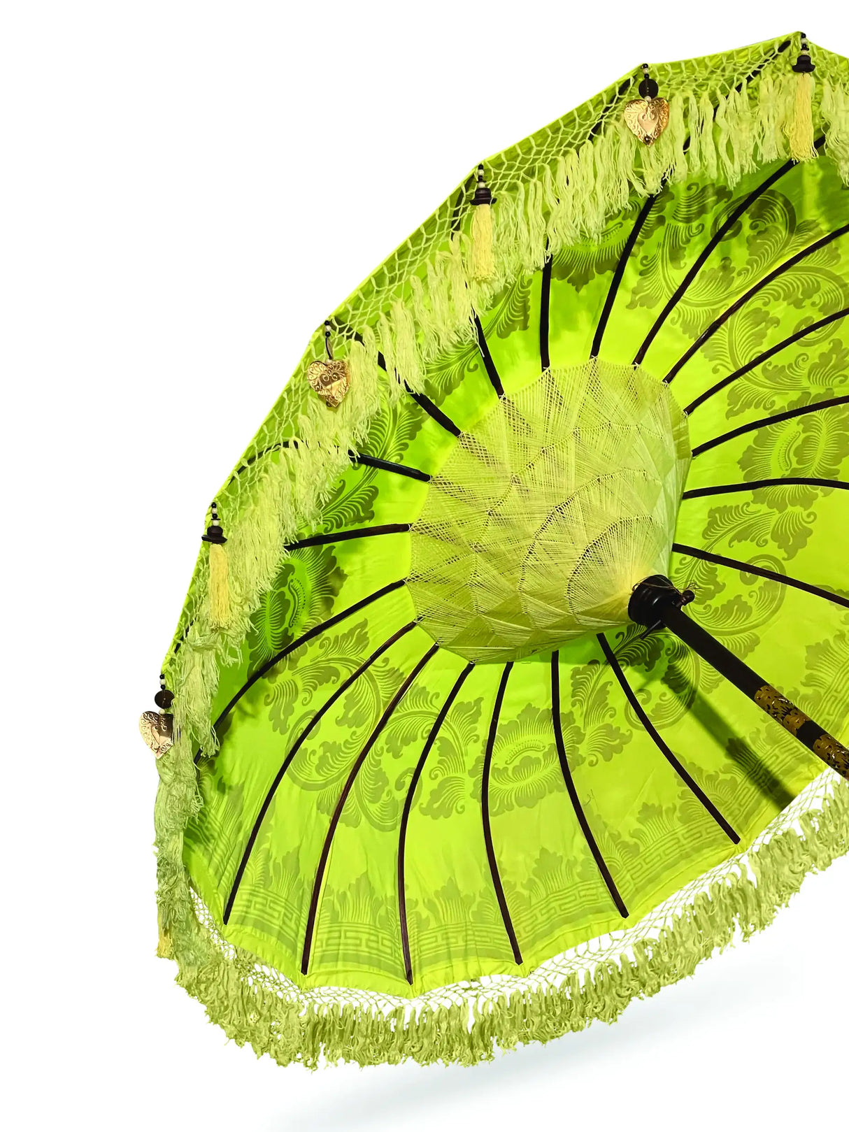 BALI SUN PARASOL YELLOW AND GOLD 2M (WITH POLE JOINT)