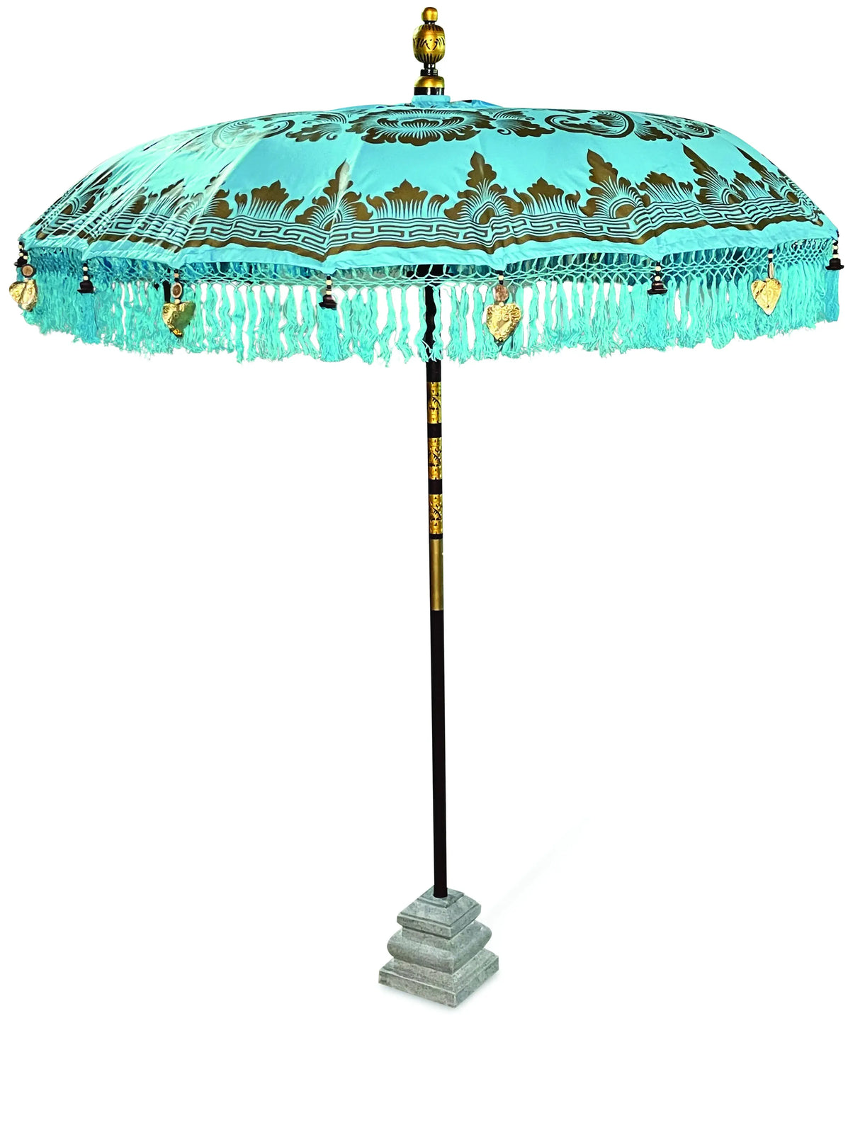 BALI SUN PARASOL BLUE AND GOLD 2M (WITH POLE JOINT)