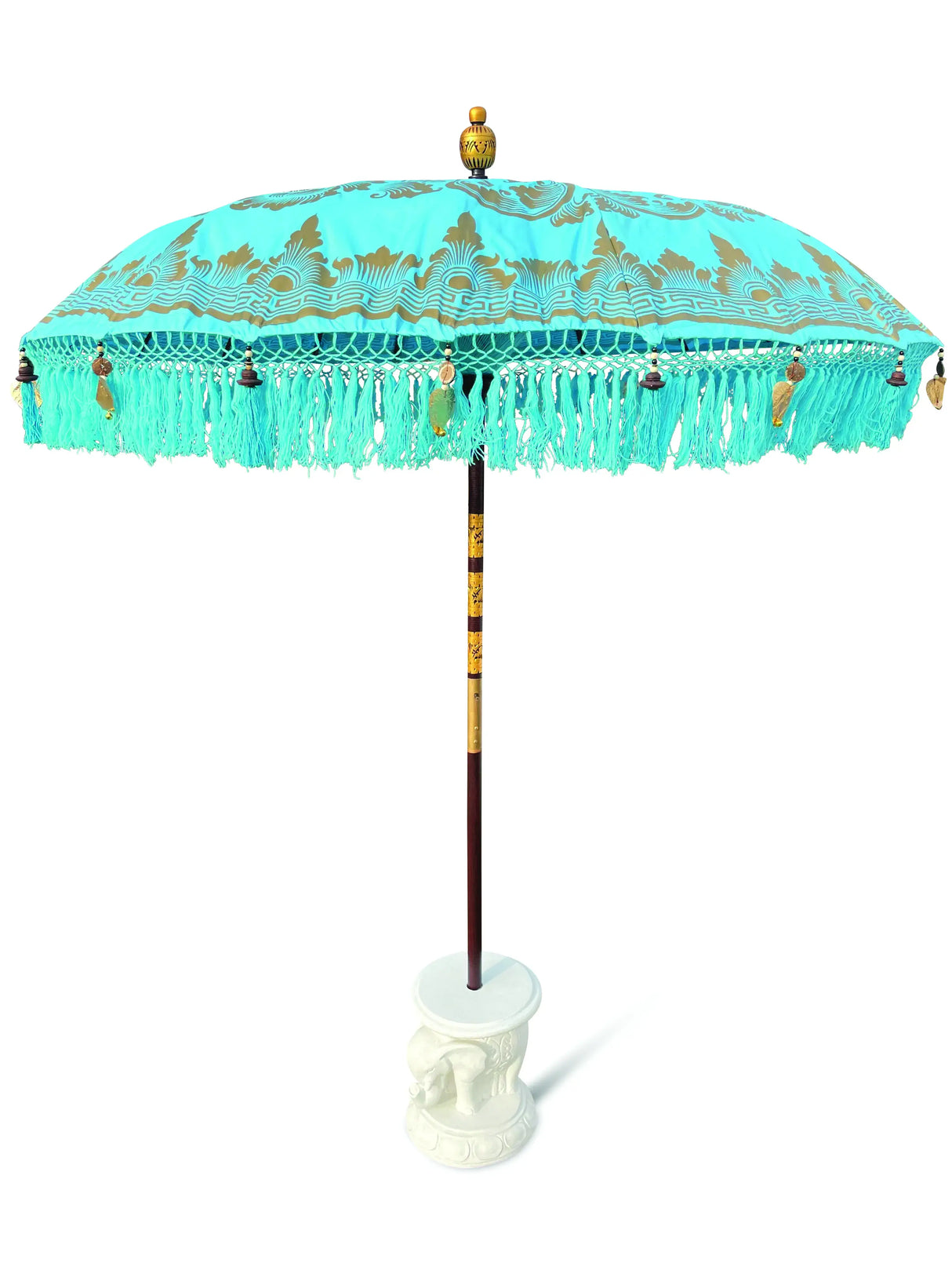 BALI ELEPHANT PARASOL BASE WITH DRINKS TABLE
