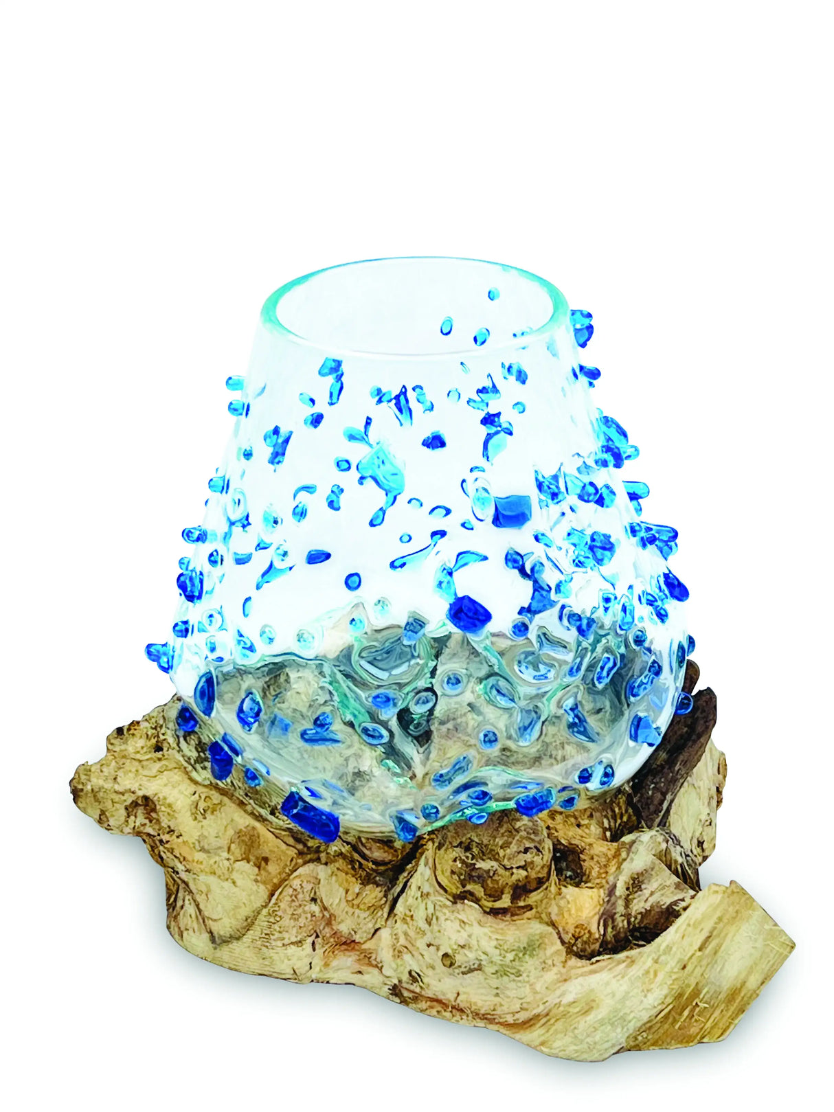 ROOT WITH BLUE DIMPLED GLASS BOWL EXTRA SMALL