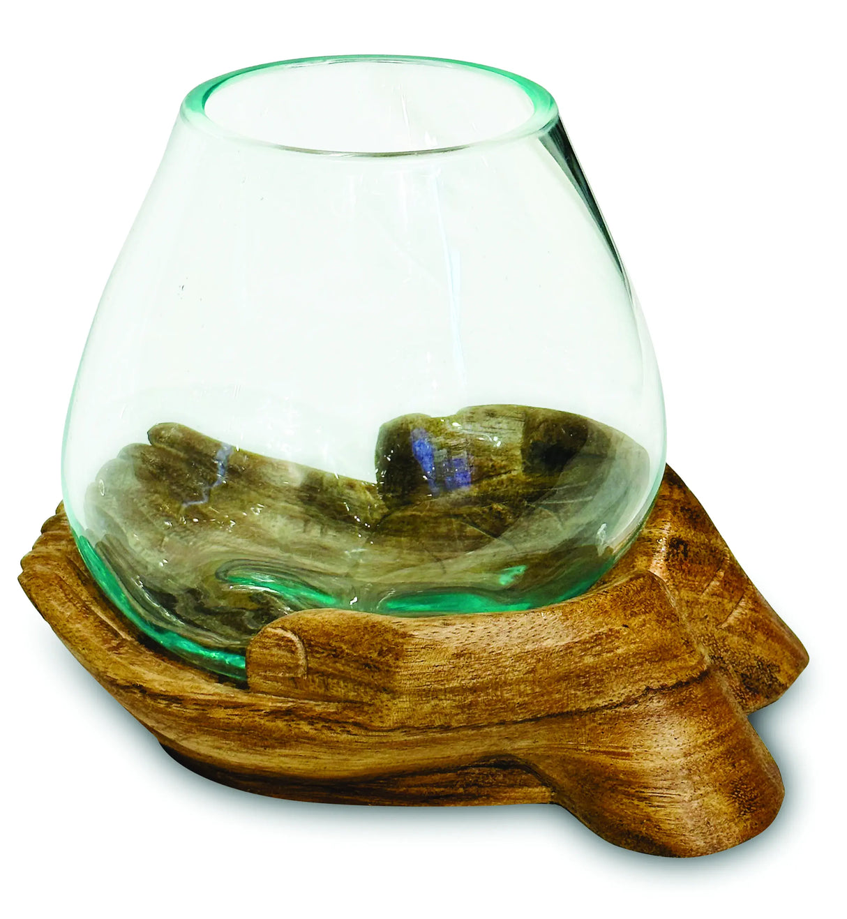 DOUBLE HAND OF HOPE WITH MOLTEN GLASS BOWL