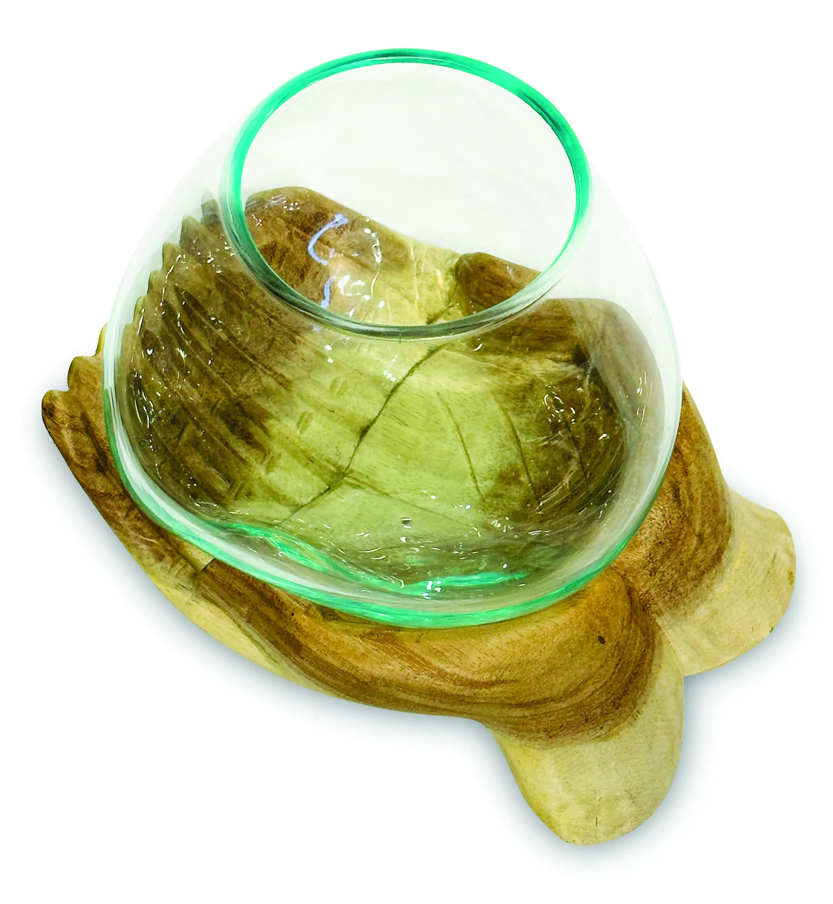 DOUBLE HAND OF HOPE WITH MOLTEN GLASS BOWL