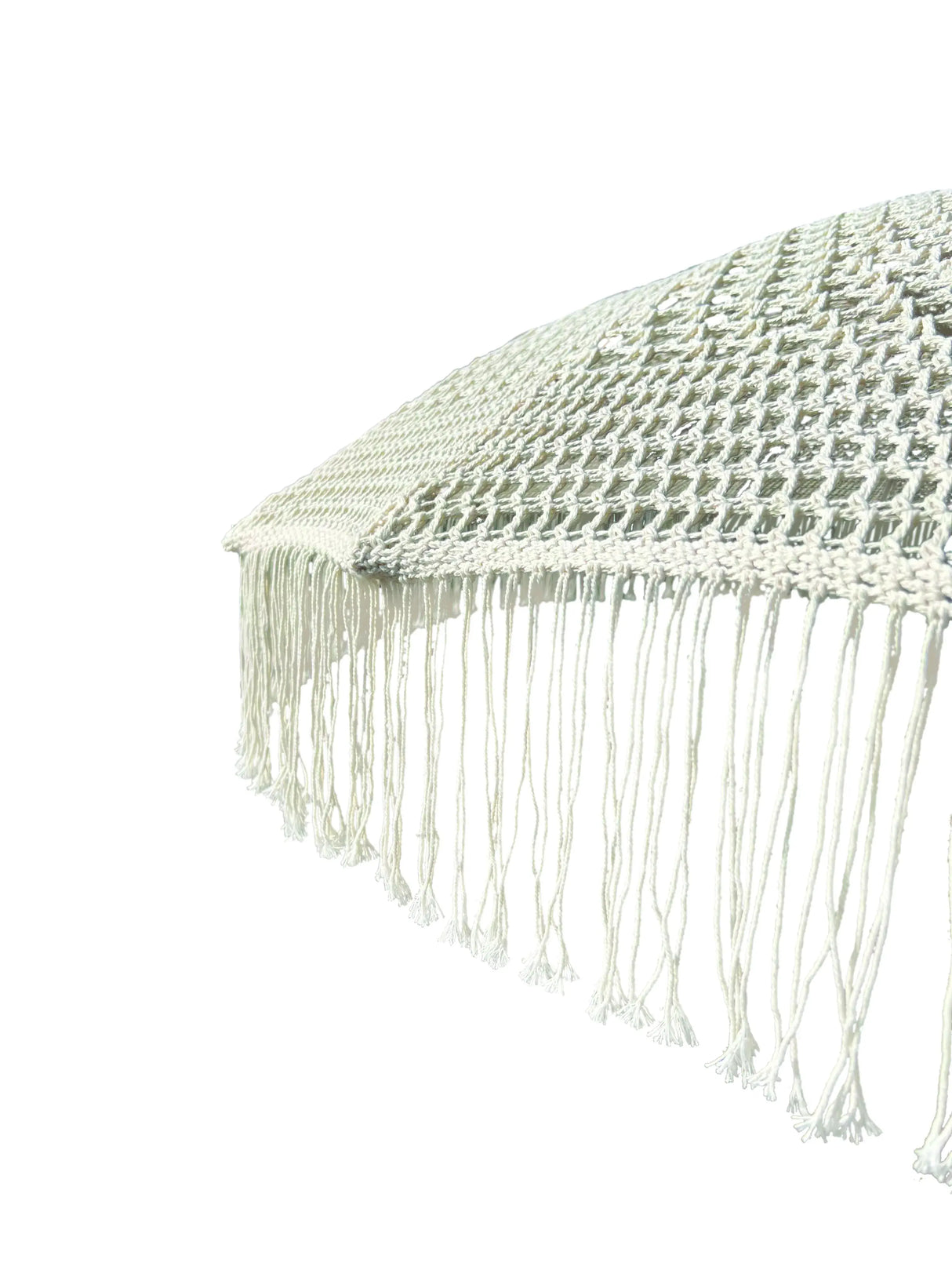 BALI WHITE MACRAM SUN PARASOL 2M (with screw pole fitting)