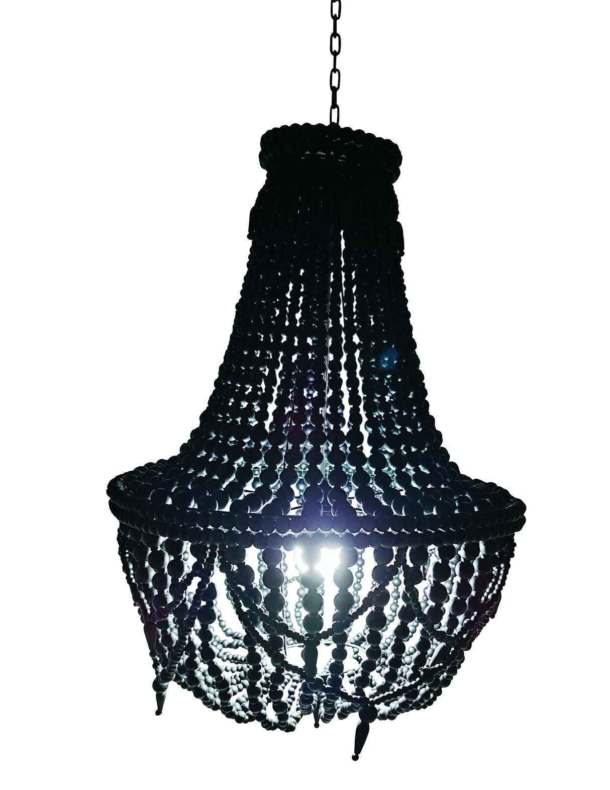ARTISAN BEADED LAMPSHADE 50X50X65CM BALI BLACK