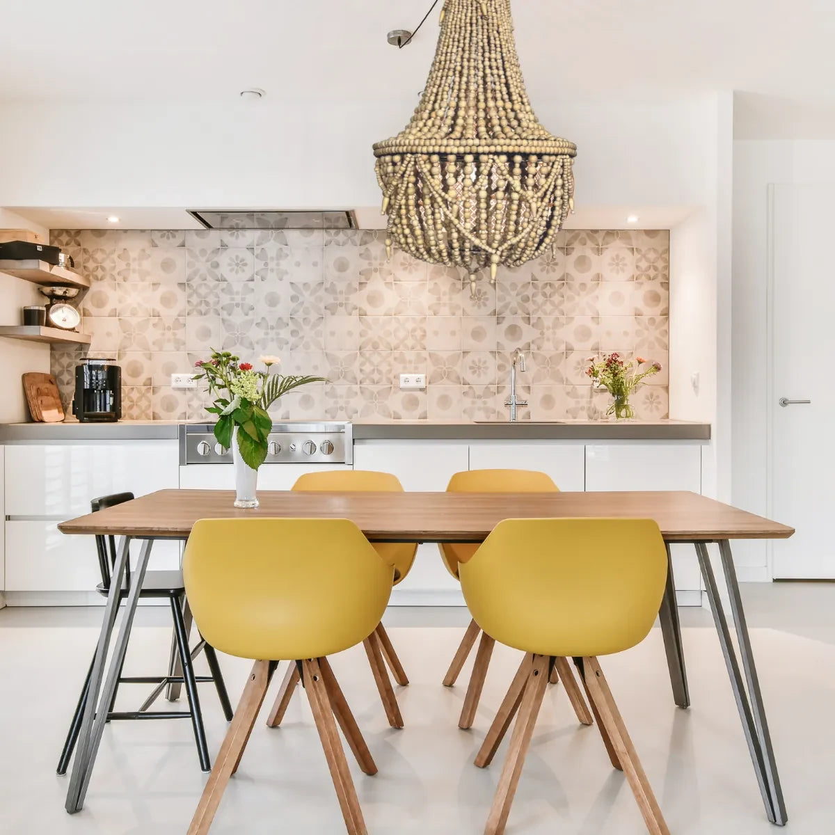 ARTISAN BEADED LAMPSHADE 50X50X65CM BALI SAND