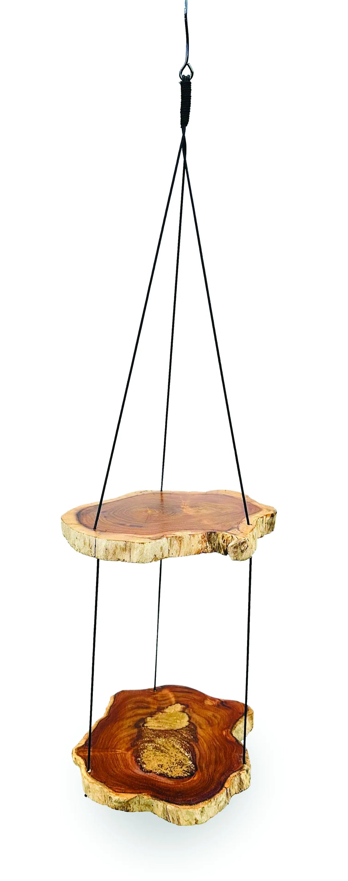 HANGING TREE ROOT SLICES 2 SHELVES 90CM