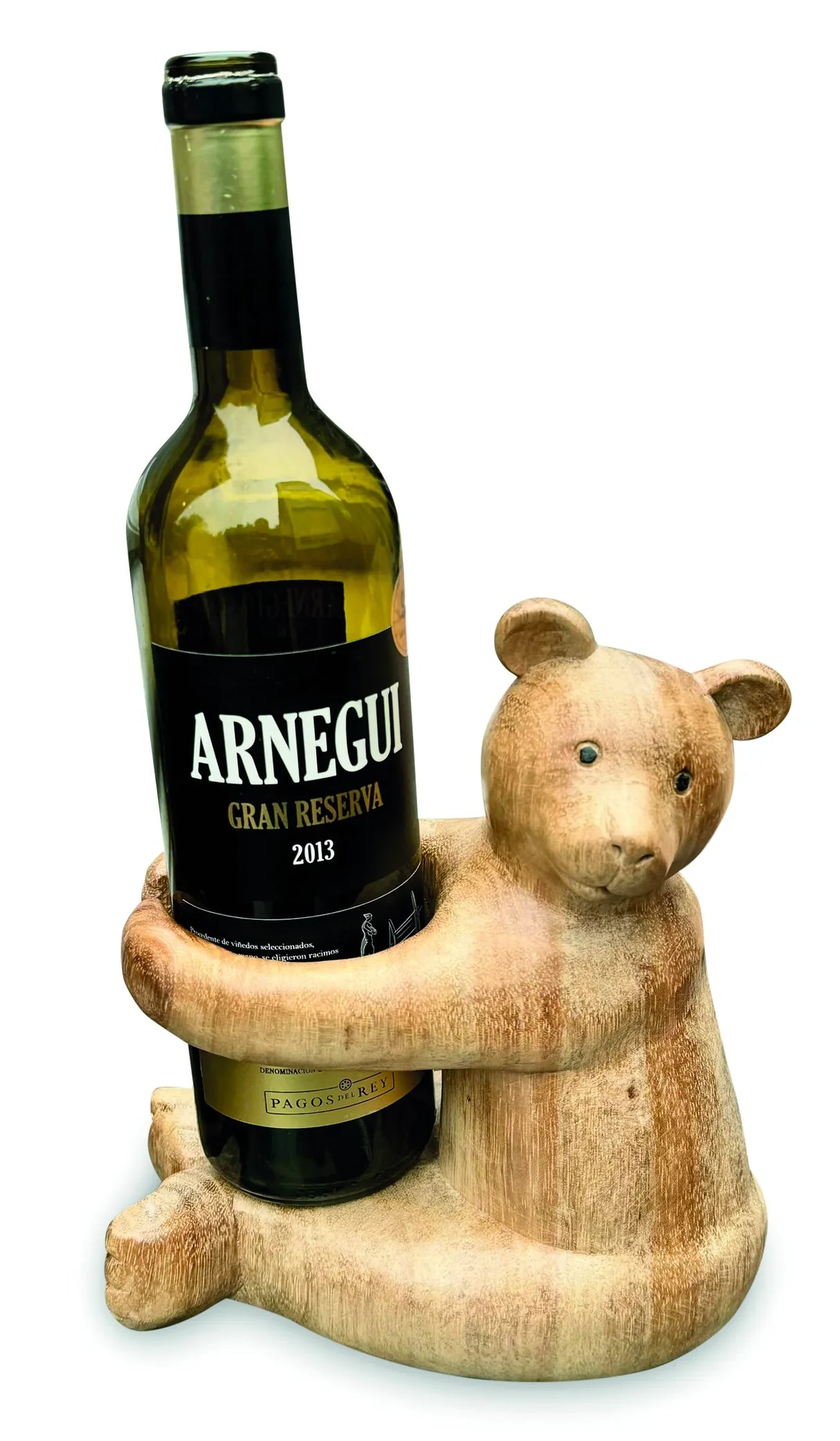 CARVED TEDDY BEAR BOTTLE HOLDER (MAX BOTTLE DIAMETER 75MM)