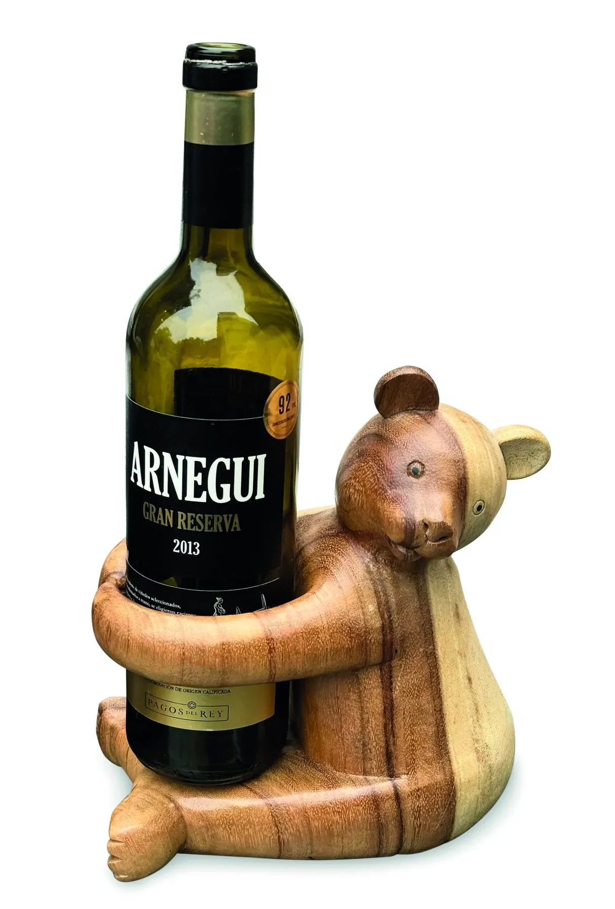 CARVED TEDDY BEAR BOTTLE HOLDER (MAX BOTTLE DIAMETER 75MM)