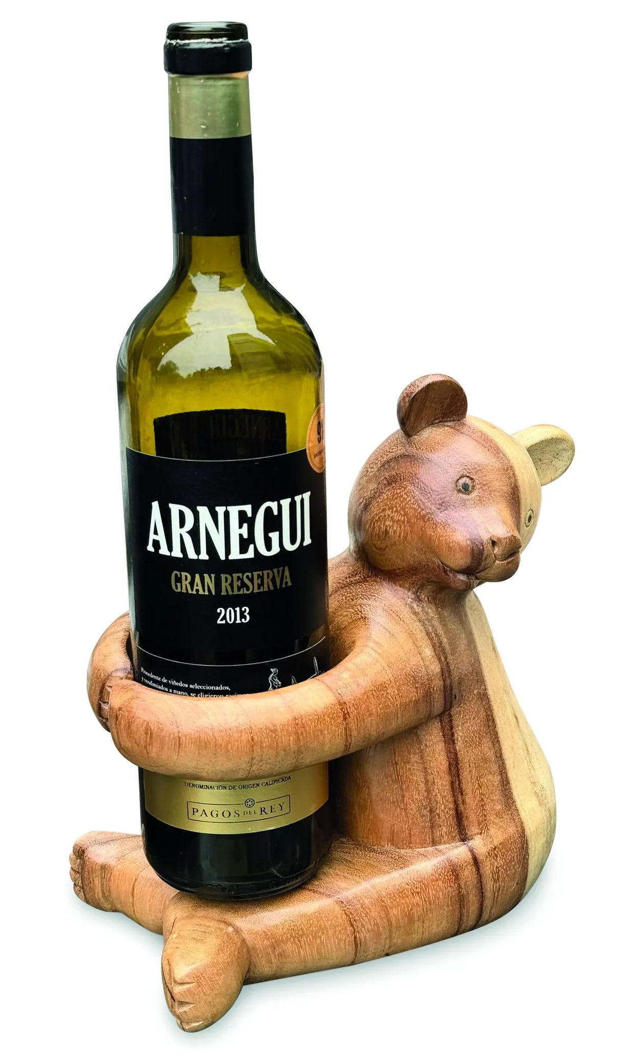 CARVED TEDDY BEAR BOTTLE HOLDER (MAX BOTTLE DIAMETER 75MM)