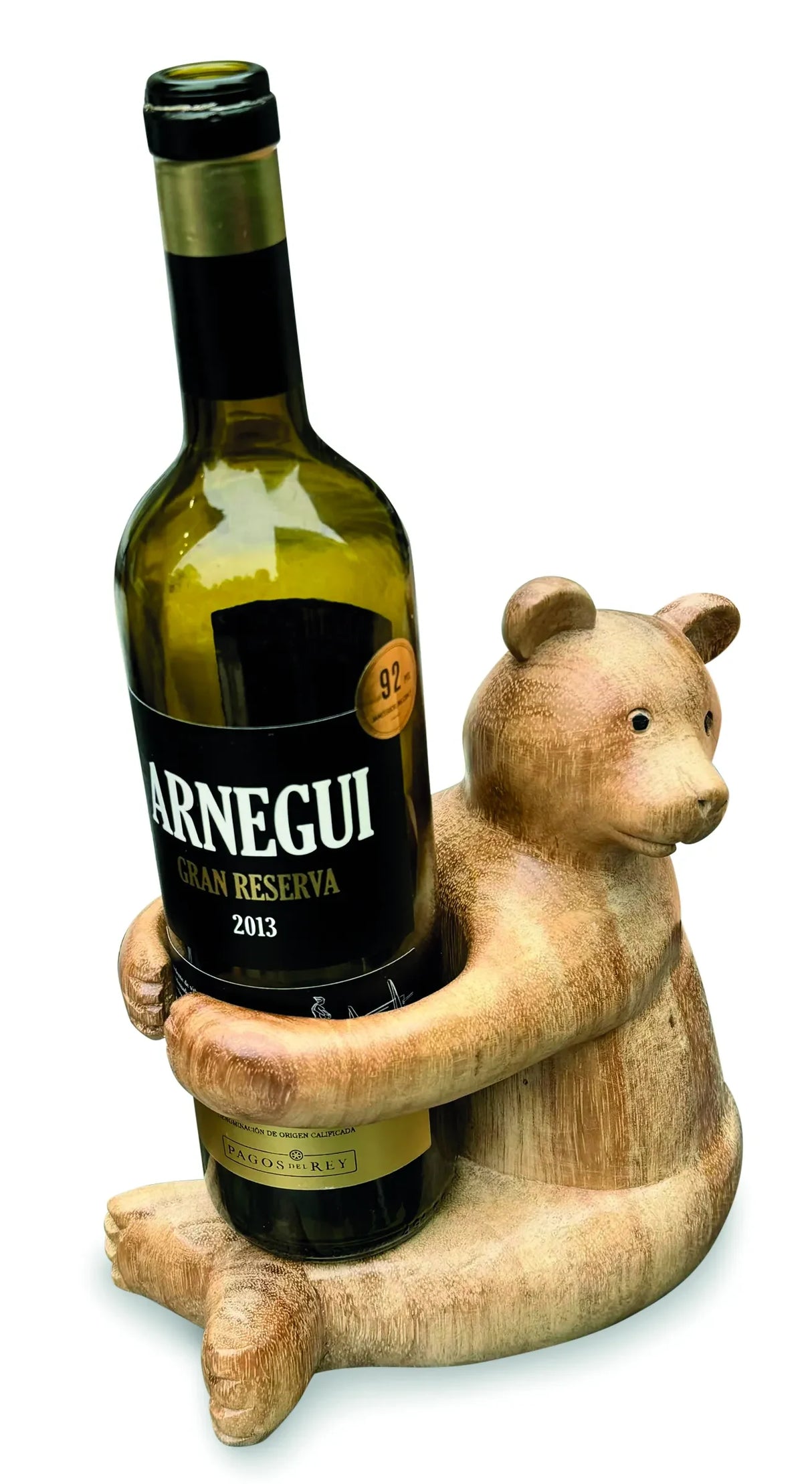 CARVED TEDDY BEAR BOTTLE HOLDER (MAX BOTTLE DIAMETER 75MM)