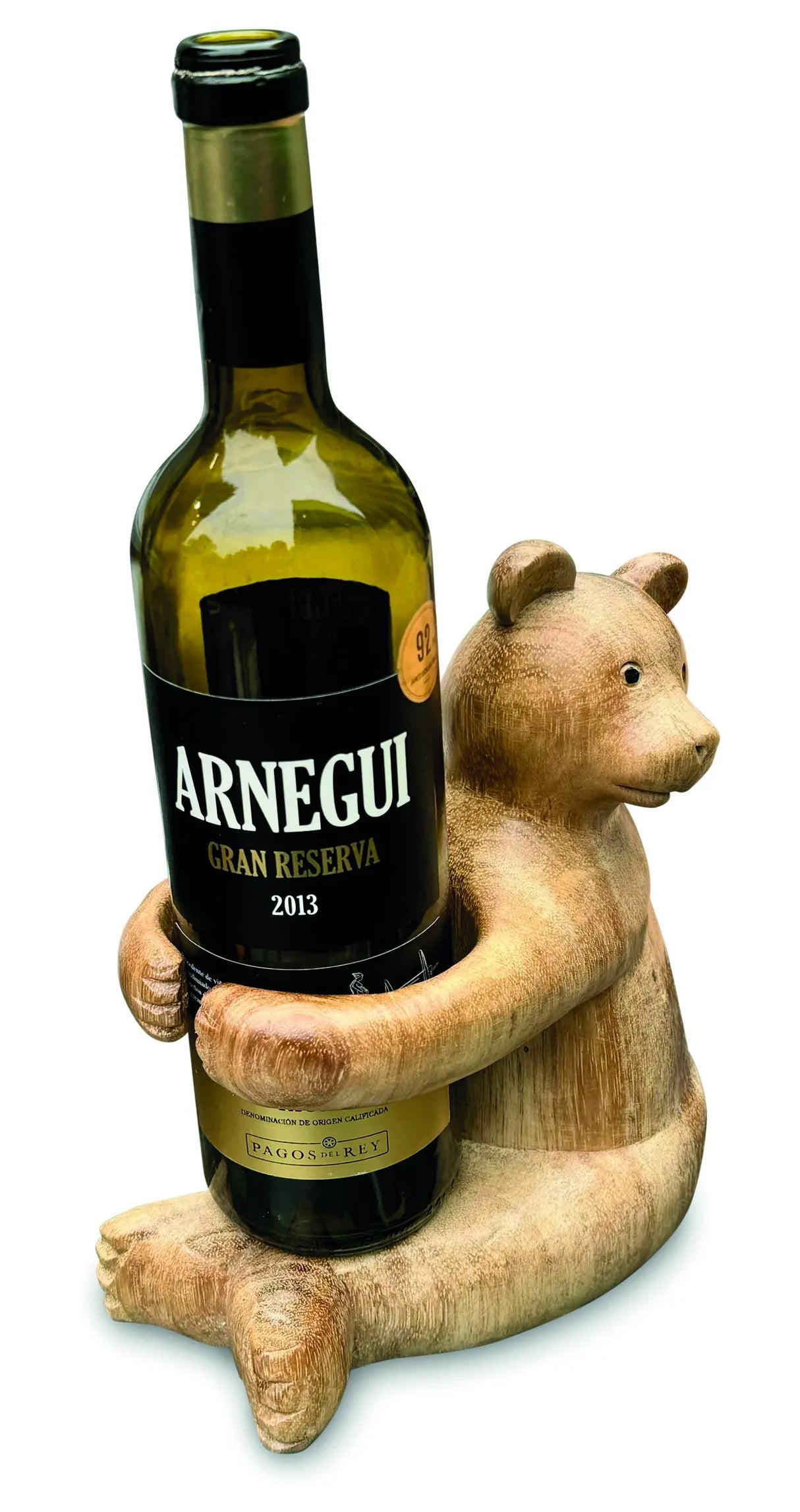 CARVED TEDDY BEAR BOTTLE HOLDER (MAX BOTTLE DIAMETER 75MM)