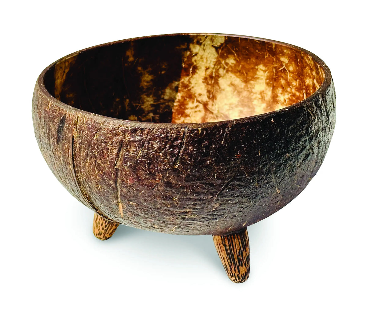 NATURAL COCONUT BOWL WITH 3 FEET