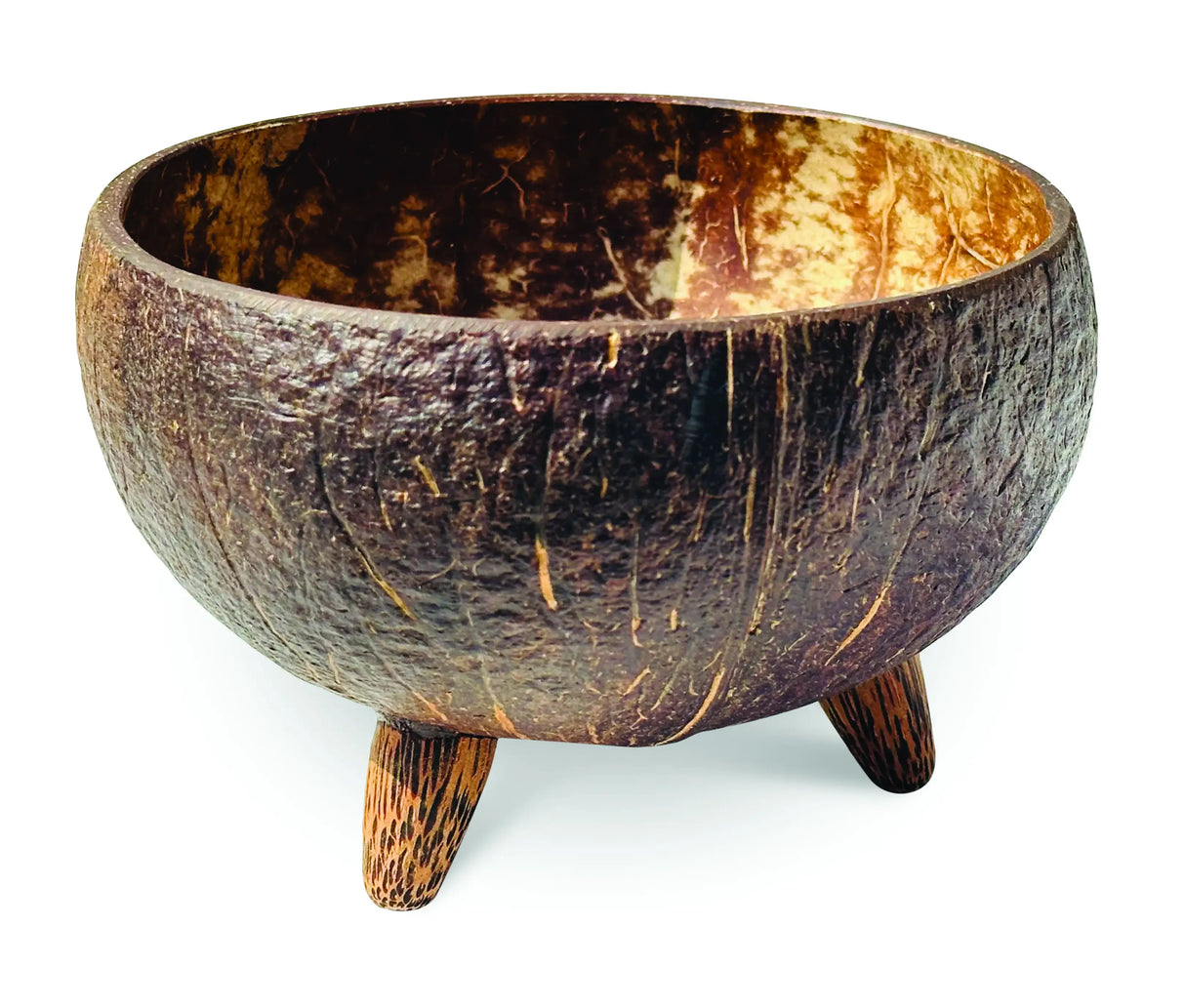 NATURAL COCONUT BOWL WITH 3 FEET