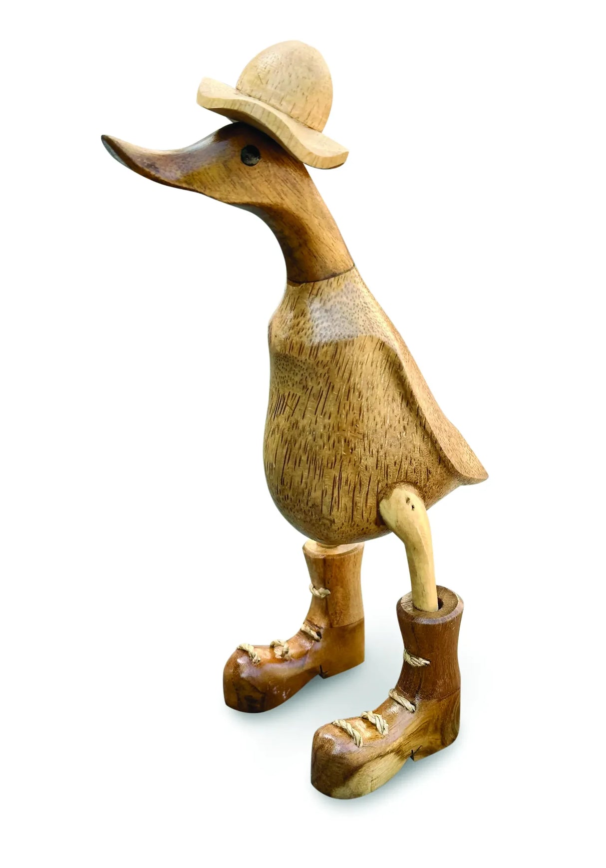 NATURAL DUCK WITH FRILLY HAT AND BOOTS 25CM