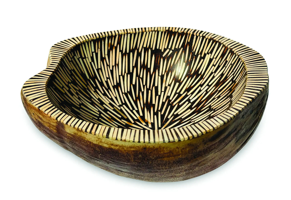 BURST INLAY COCONUT SHELL BOWL BROWN