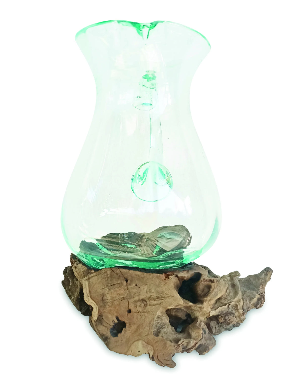 ROOT WITH MOLTEN GLASS JUG LARGE 27CM