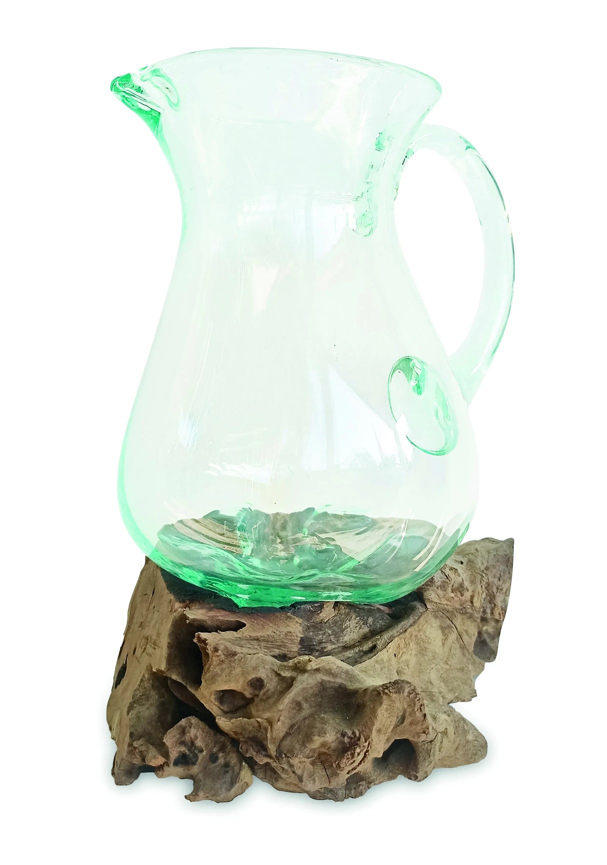 ROOT WITH MOLTEN GLASS JUG LARGE 27CM