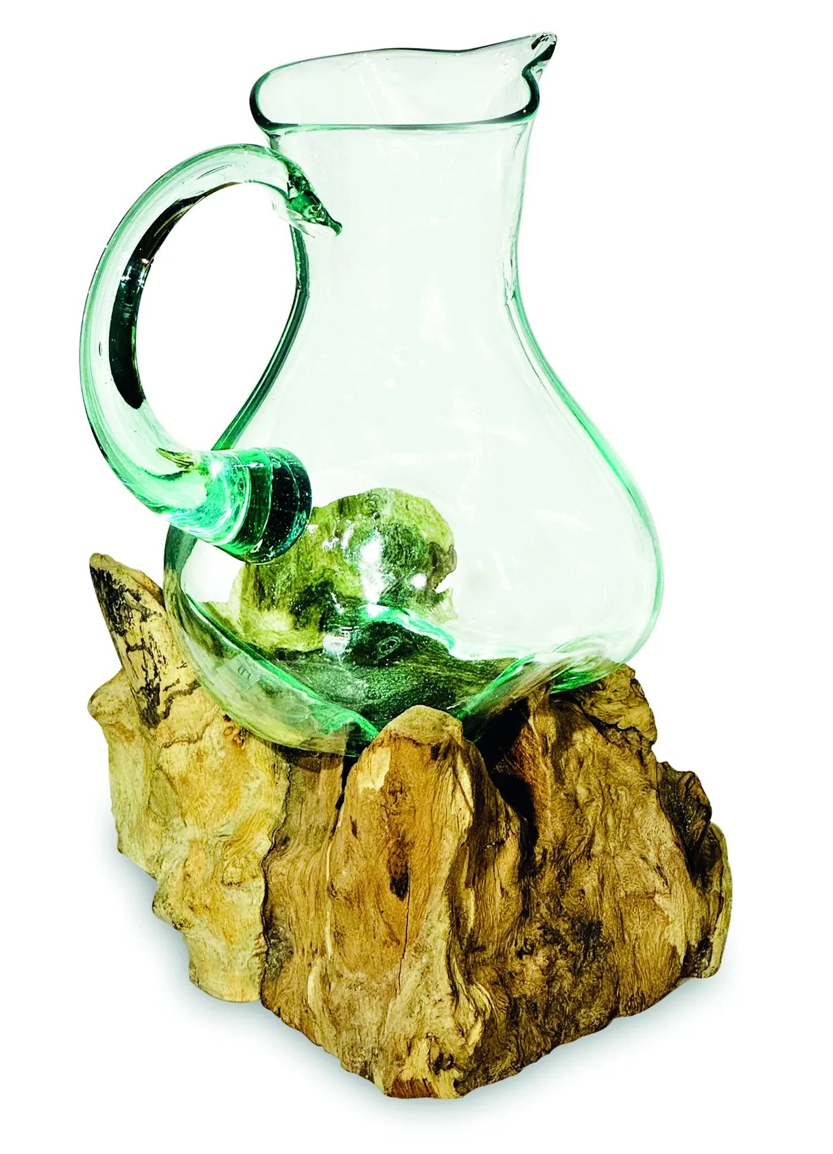 ROOT WITH MOLTEN GLASS JUG LARGE 27CM