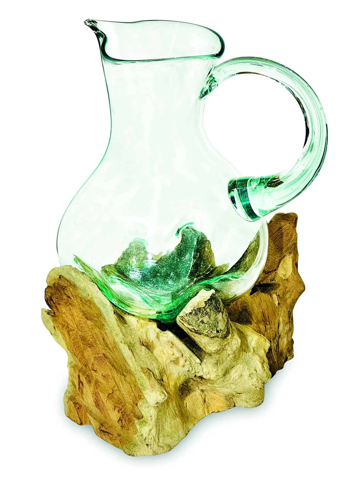 ROOT WITH MOLTEN GLASS JUG LARGE 27CM
