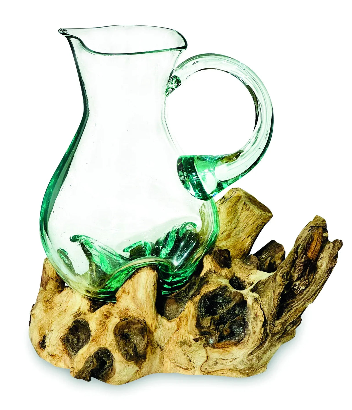 ROOT WITH MOLTEN GLASS JUG LARGE 27CM