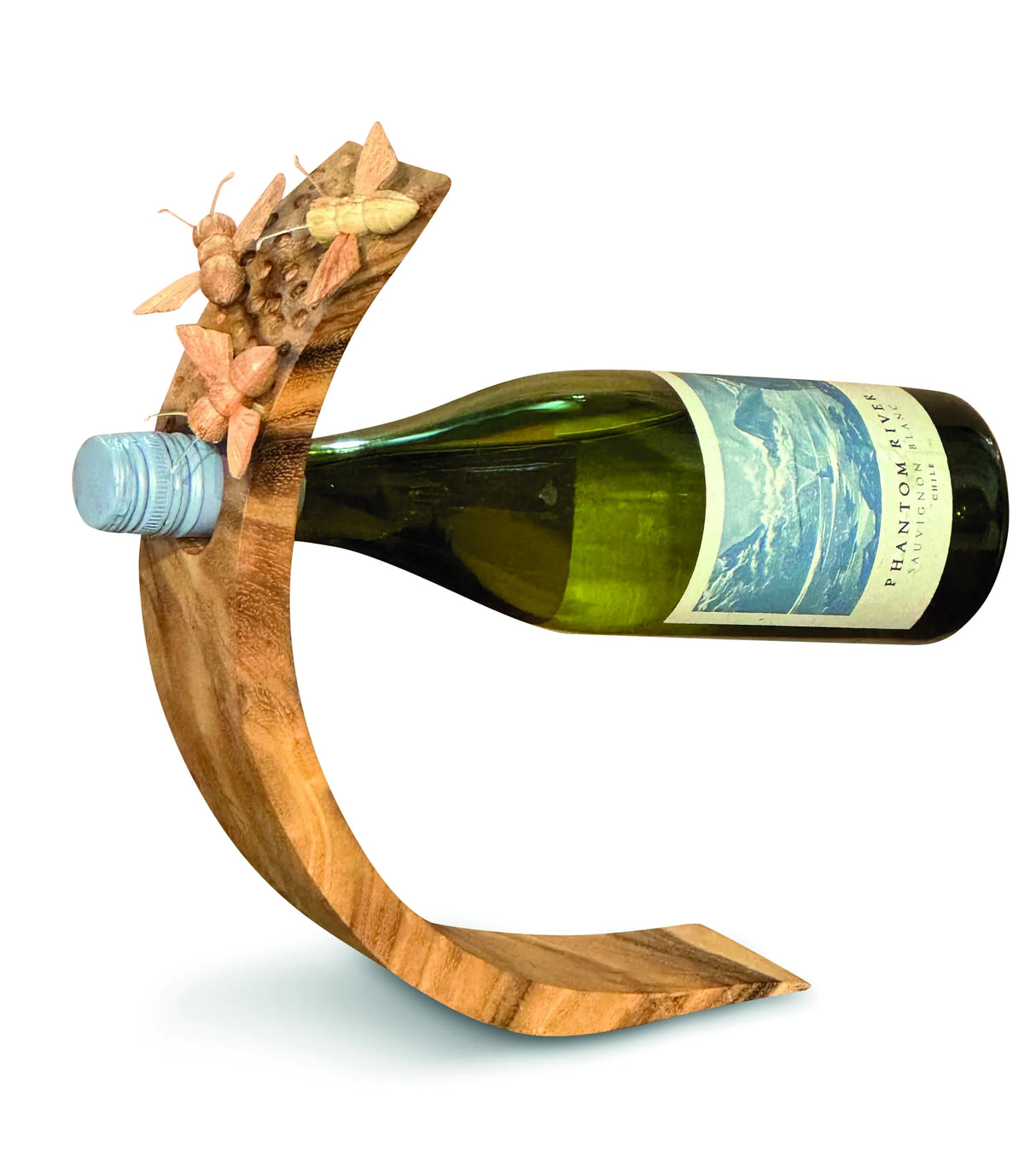 BEE HOTEL WOODEN BALANCE WINE BOTTLE HOLDER