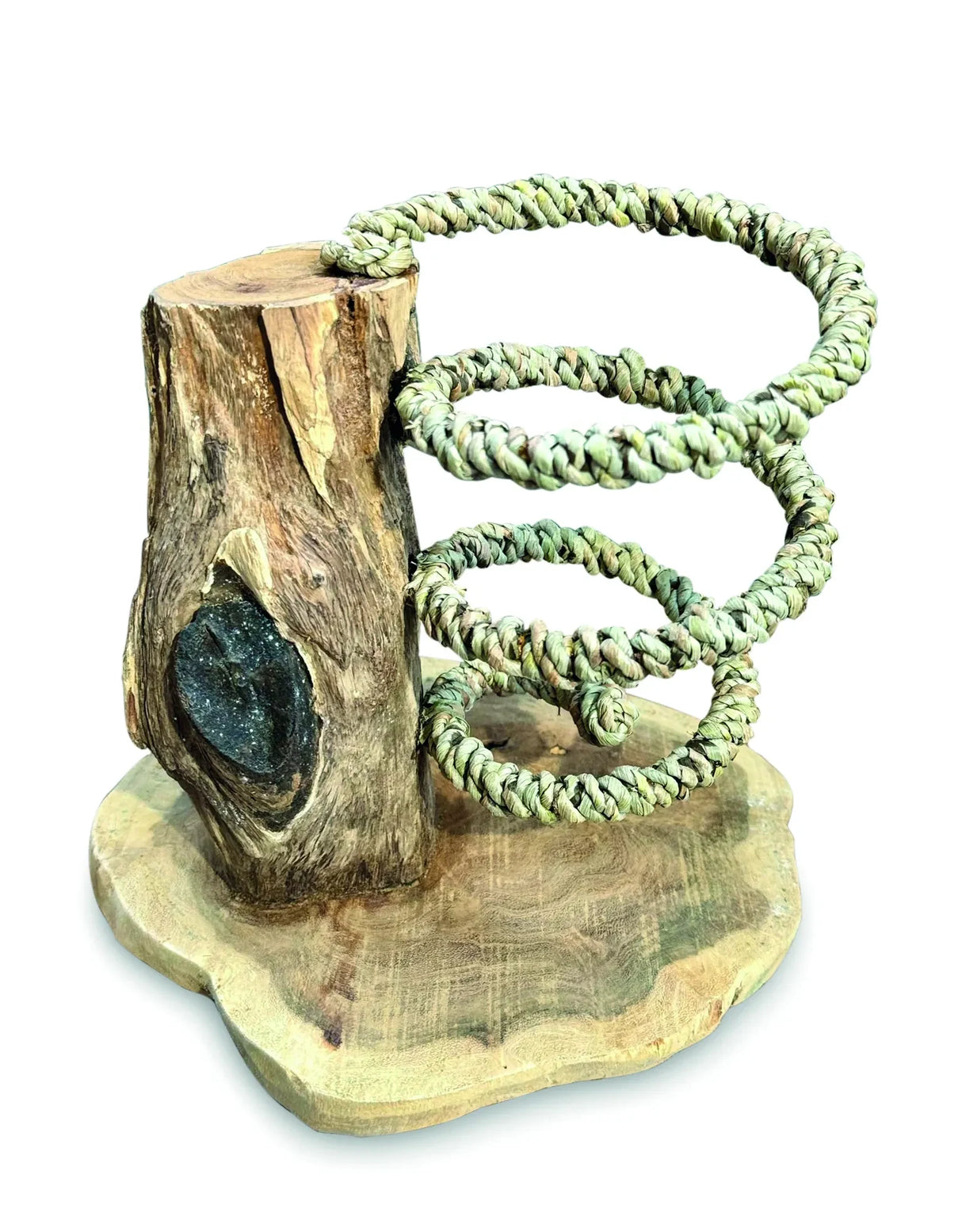 DRIFTWOOD & ROPE WINE HOLDER STANDING