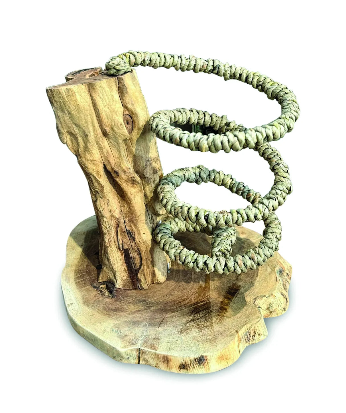 DRIFTWOOD & ROPE WINE HOLDER STANDING
