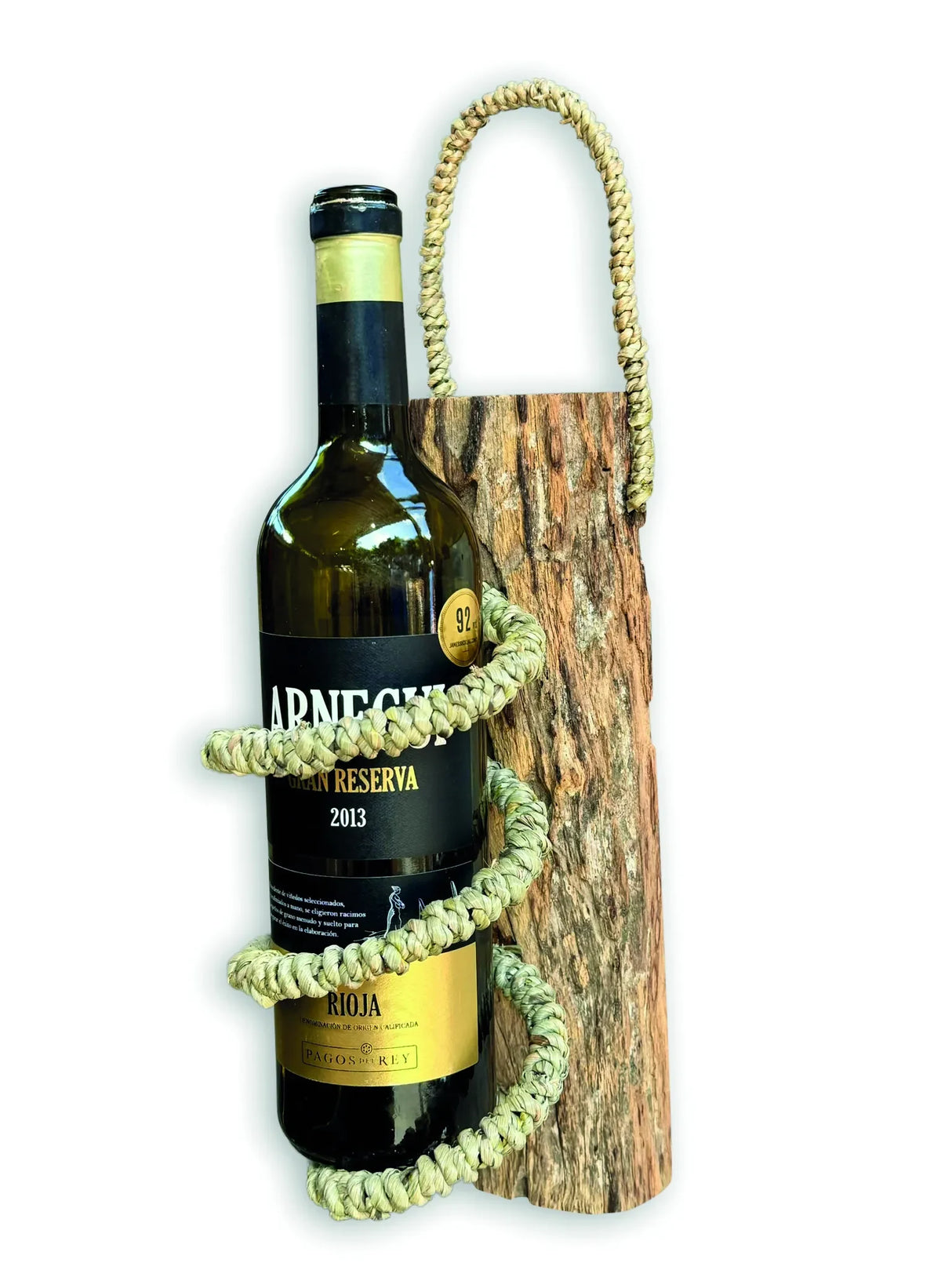 DRIFTWOOD & ROPE WINE HOLDER WALL HANGING