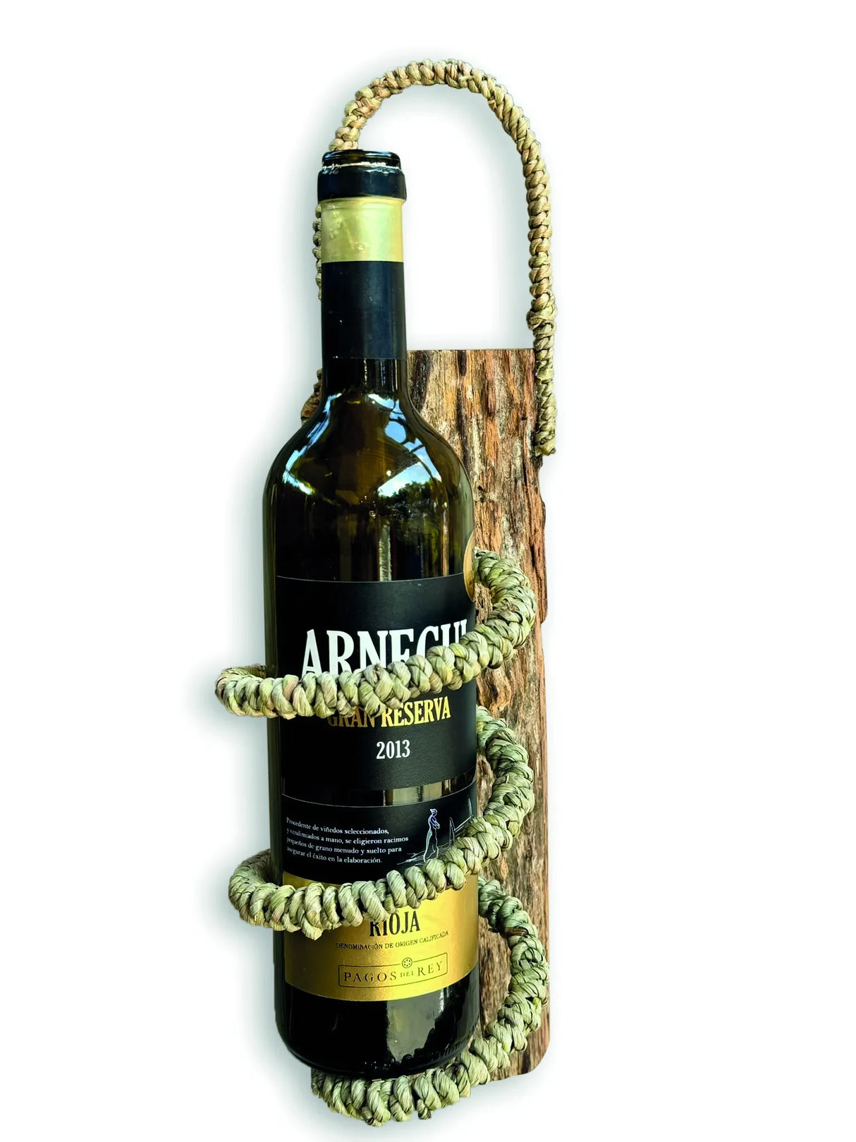 DRIFTWOOD & ROPE WINE HOLDER WALL HANGING