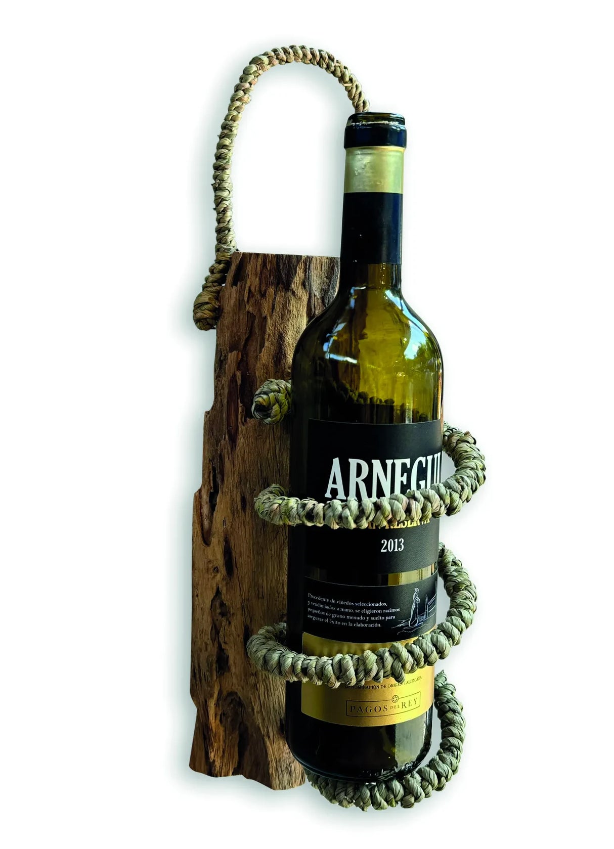 DRIFTWOOD & ROPE WINE HOLDER WALL HANGING