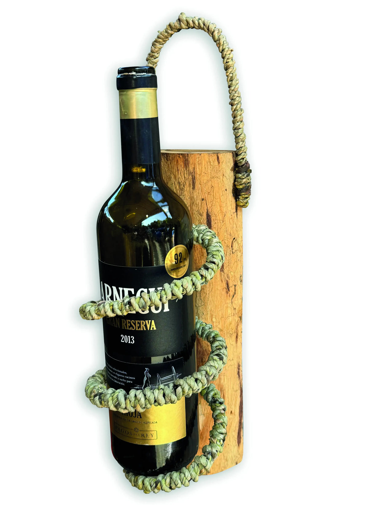 DRIFTWOOD & ROPE WINE HOLDER WALL HANGING