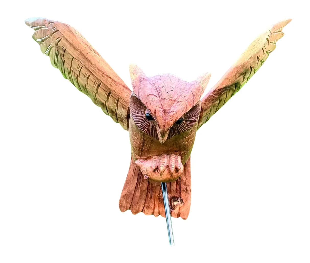 HAND CARVED SWOOPING EAGLE OWL