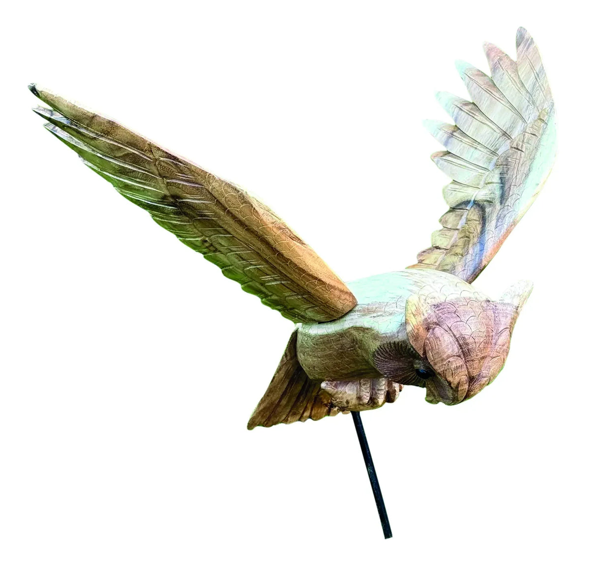 HAND CARVED SWOOPING EAGLE OWL