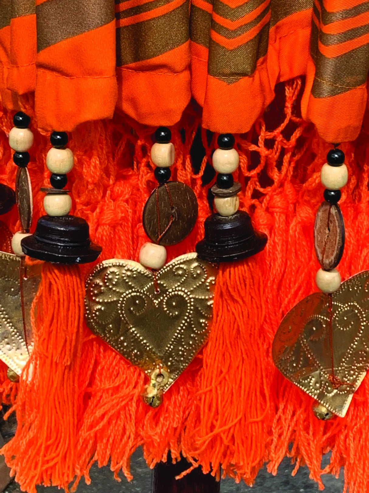 BALI SUN PARASOL ORANGE AND GOLD KNOCK DOWN (with Pole Joint)