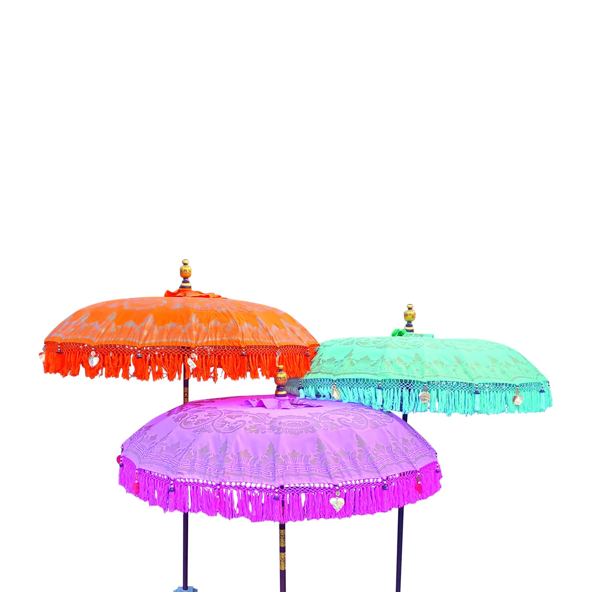 BALI SUN PARASOL ORANGE AND GOLD KNOCK DOWN (with Pole Joint)