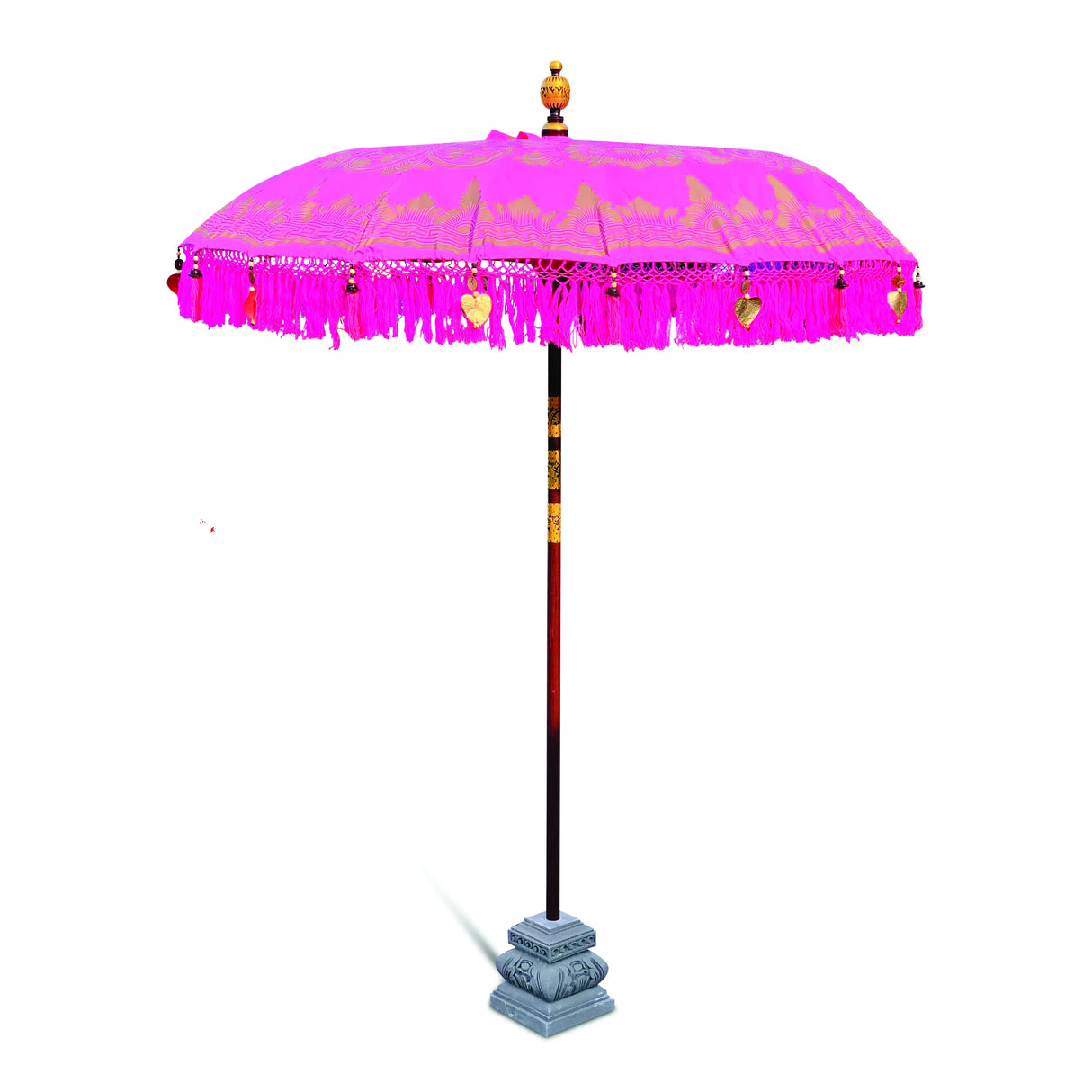 BALI SUN PARASOL PINK AND GOLD 2M (WITH POLE JOINT)