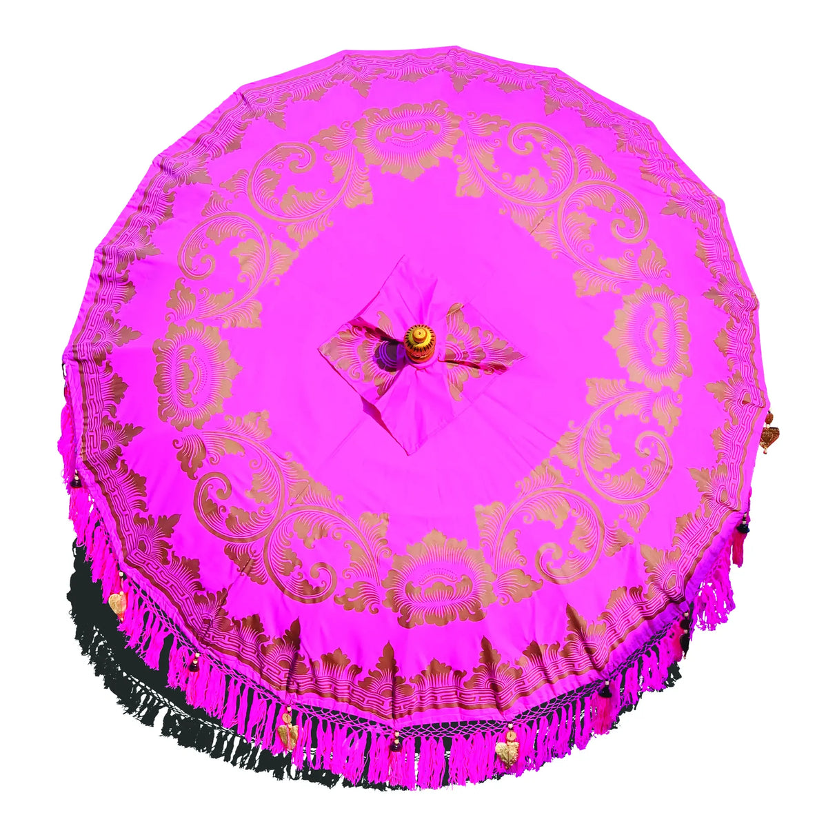 BALI SUN PARASOL PINK AND GOLD 2M (WITH POLE JOINT)