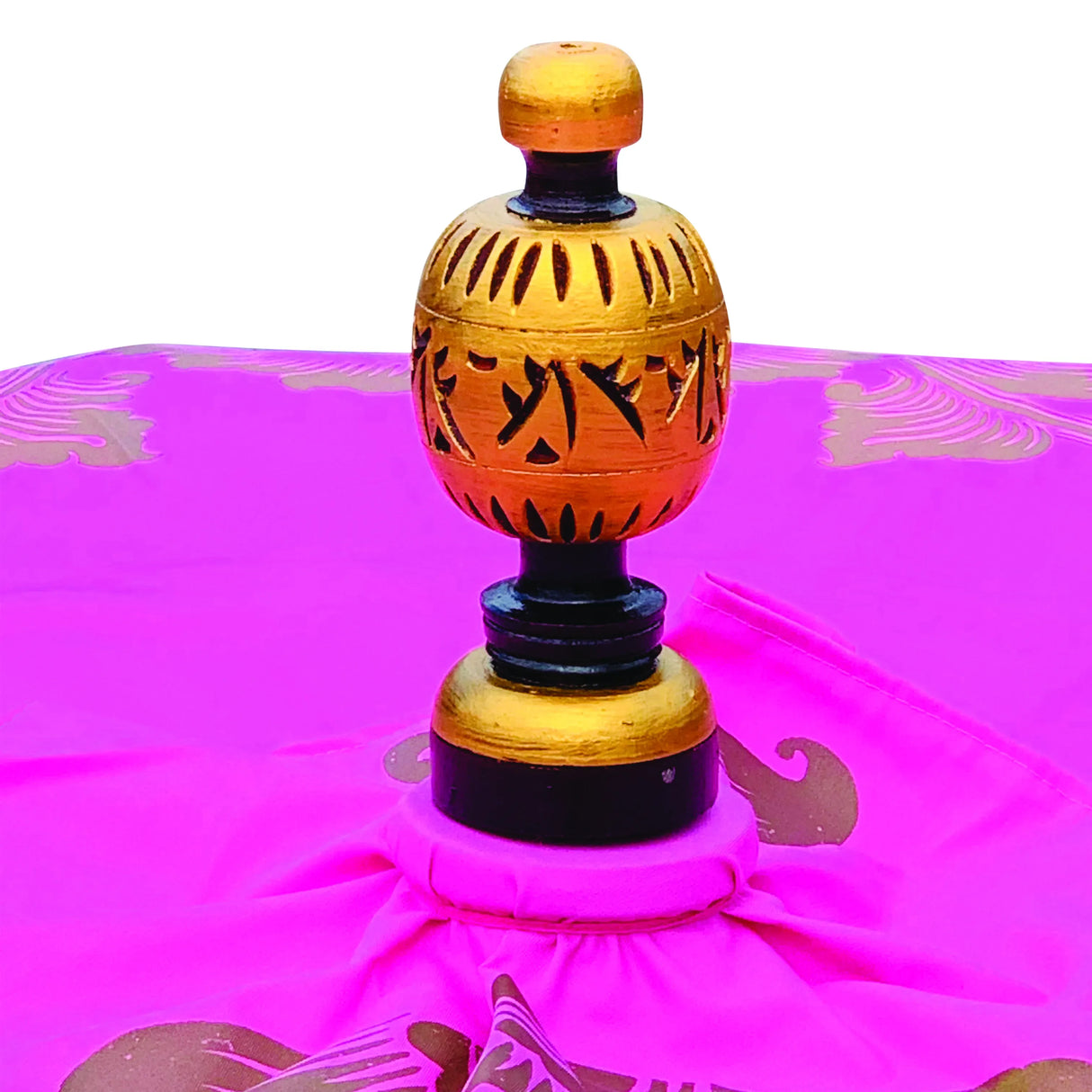 BALI SUN PARASOL PINK AND GOLD 2M (WITH POLE JOINT)