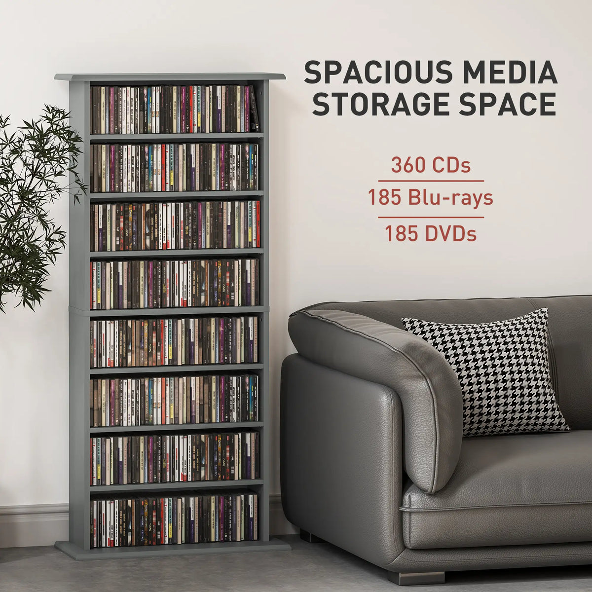 HOMCOM 360 CD Storage Unit - Grey