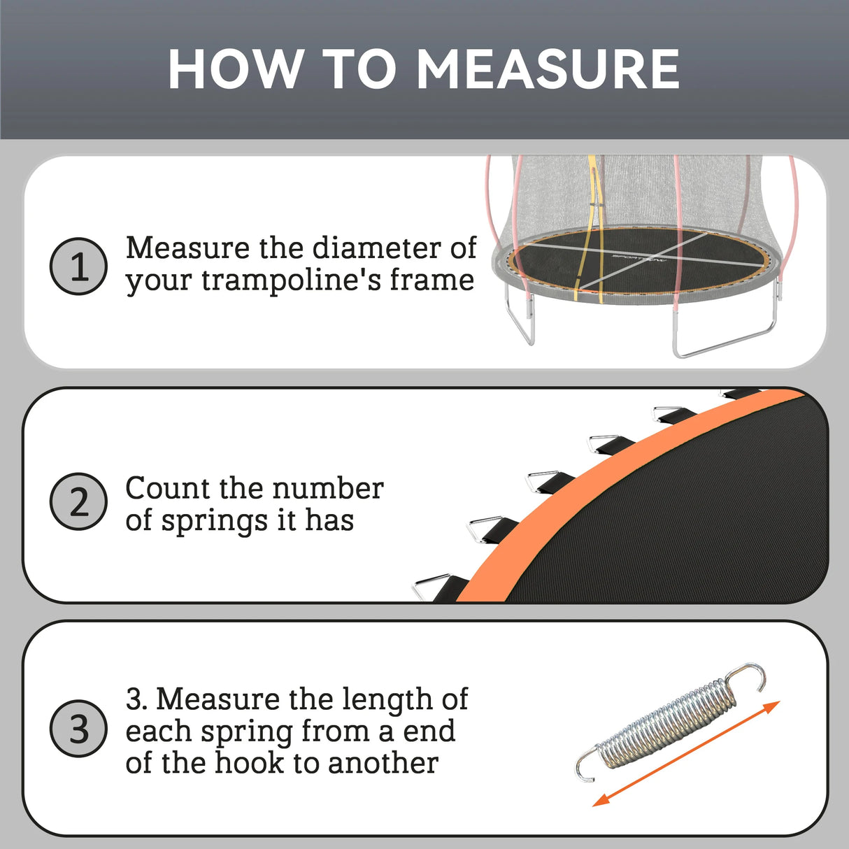SPORTNOW Trampoline Replacement Mat with Spring Pull Tool, 54 V-Hooks, for 10ft Trampoline using 14cm Springs, Orange