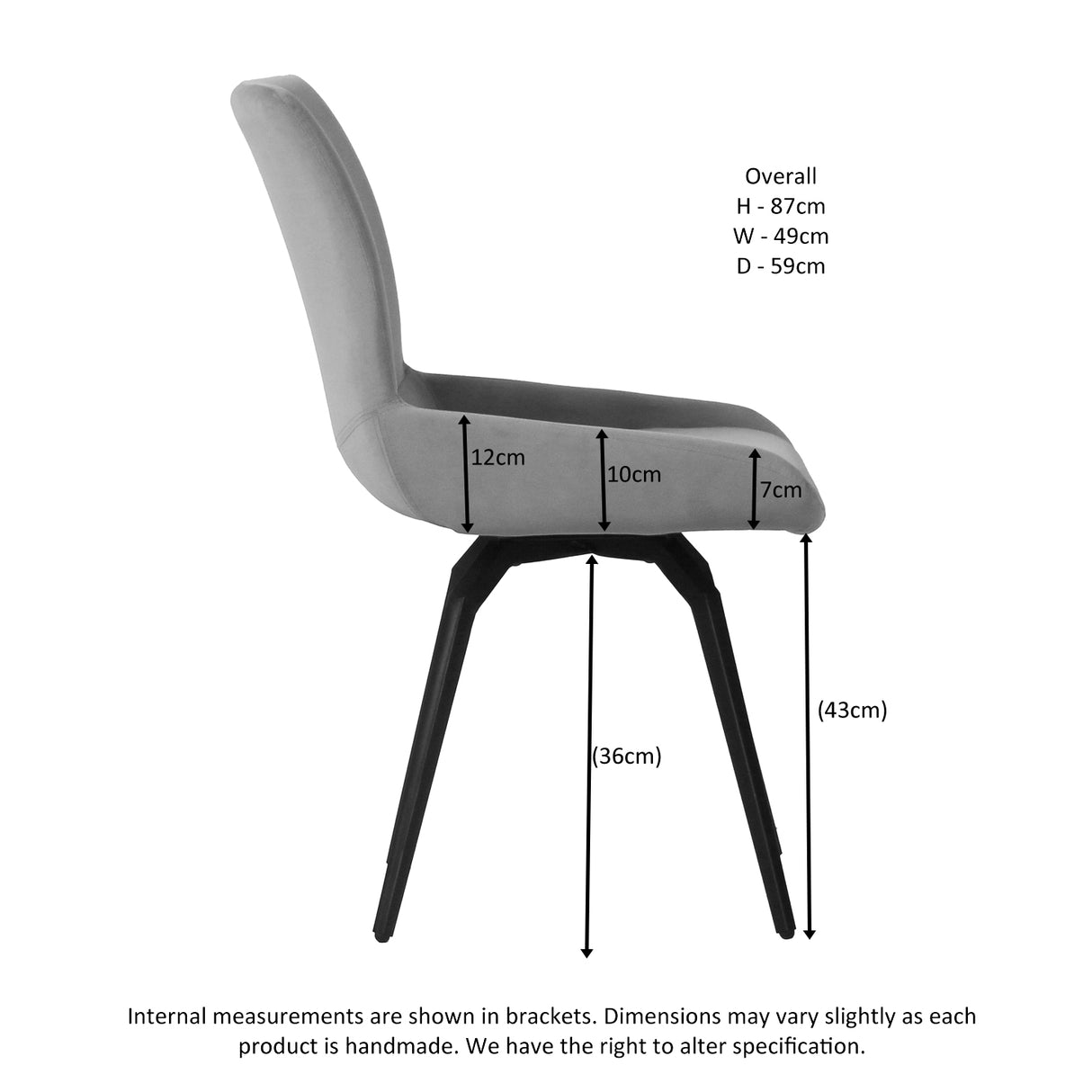 Medway Swivel Chair Dark Grey