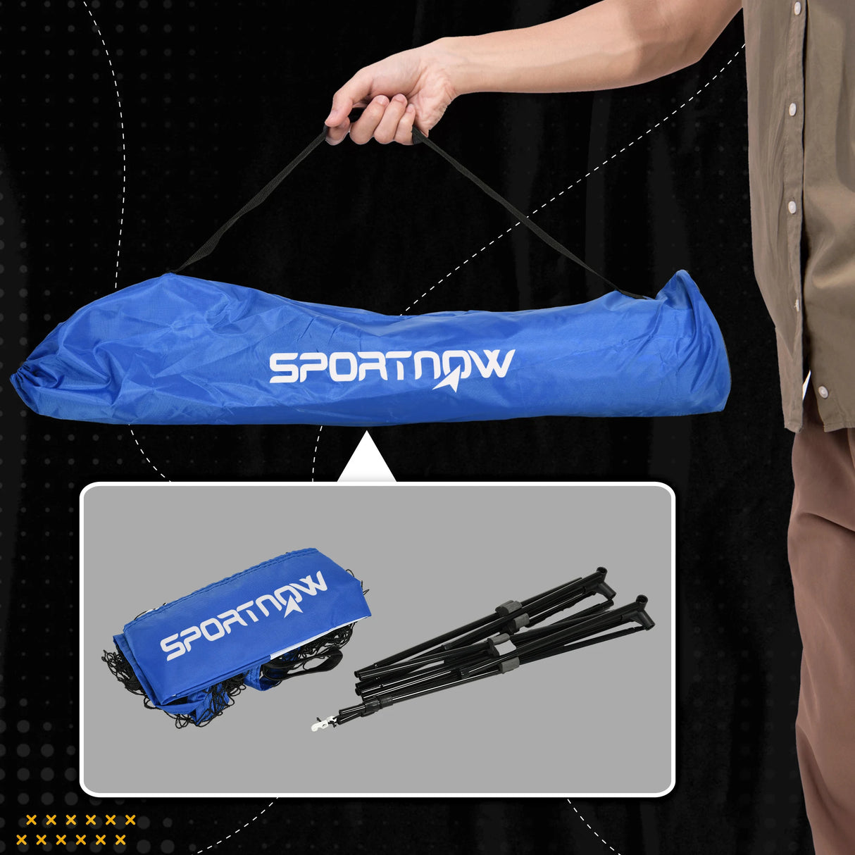 SPORTNOW 4m Badminton Net, Height Adjustable Outdoor Sports Net, with Carry Bag, for Tennis, Pickleball, Volleyball, Blue