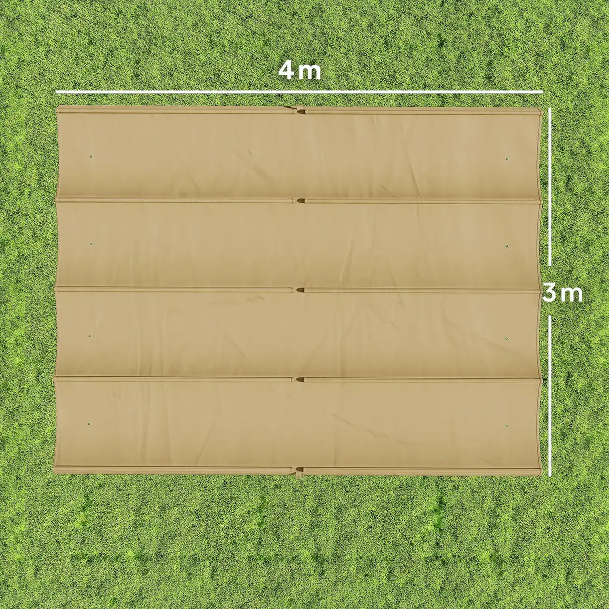 Outsunny Retractable Pergola Canopy Only, 3.92 x 3.5 m, UV30+ Replacement Canopy Cover for 4 x 3 m Pergola, Khaki