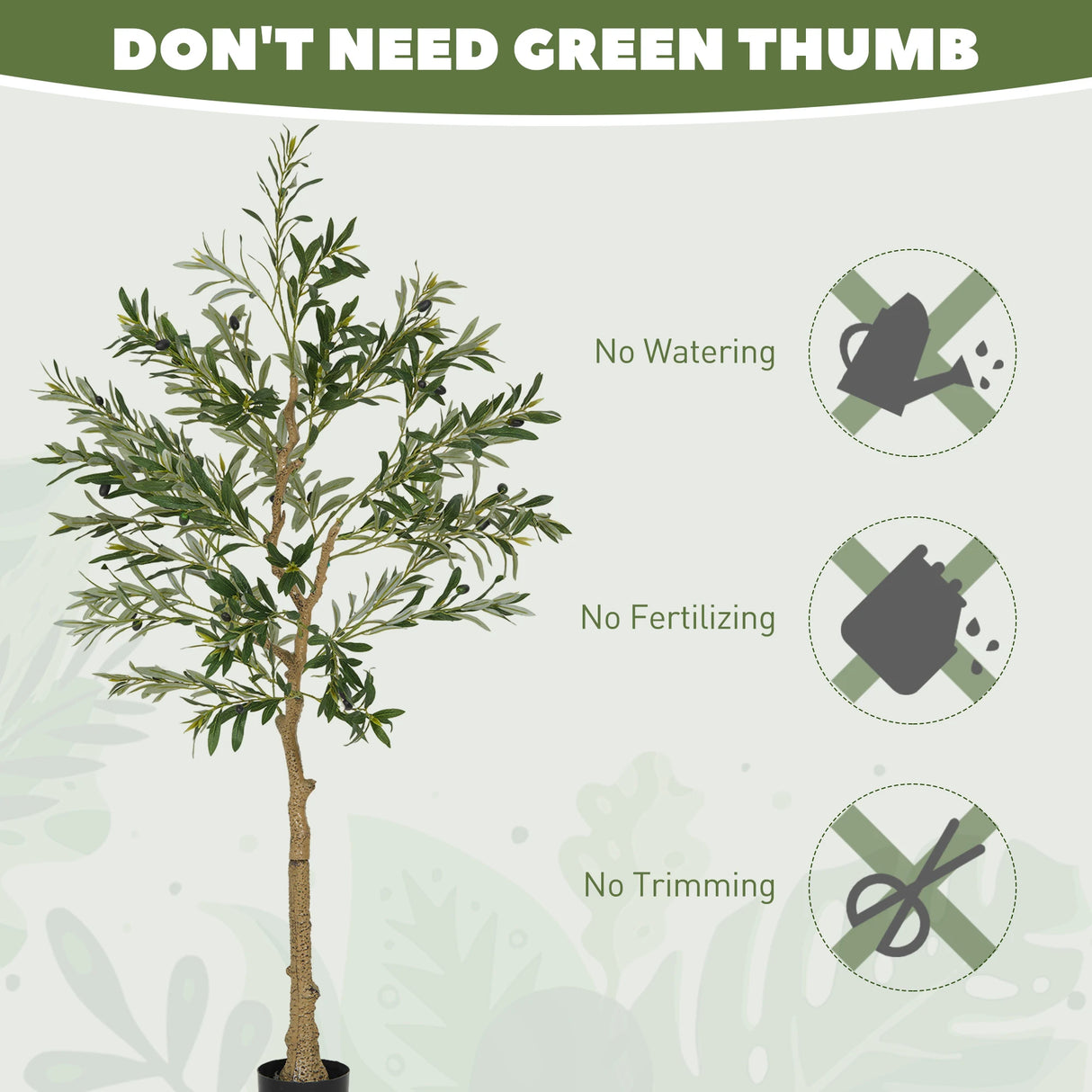 HOMCOM Silk Leaf Artificial Olive Trees